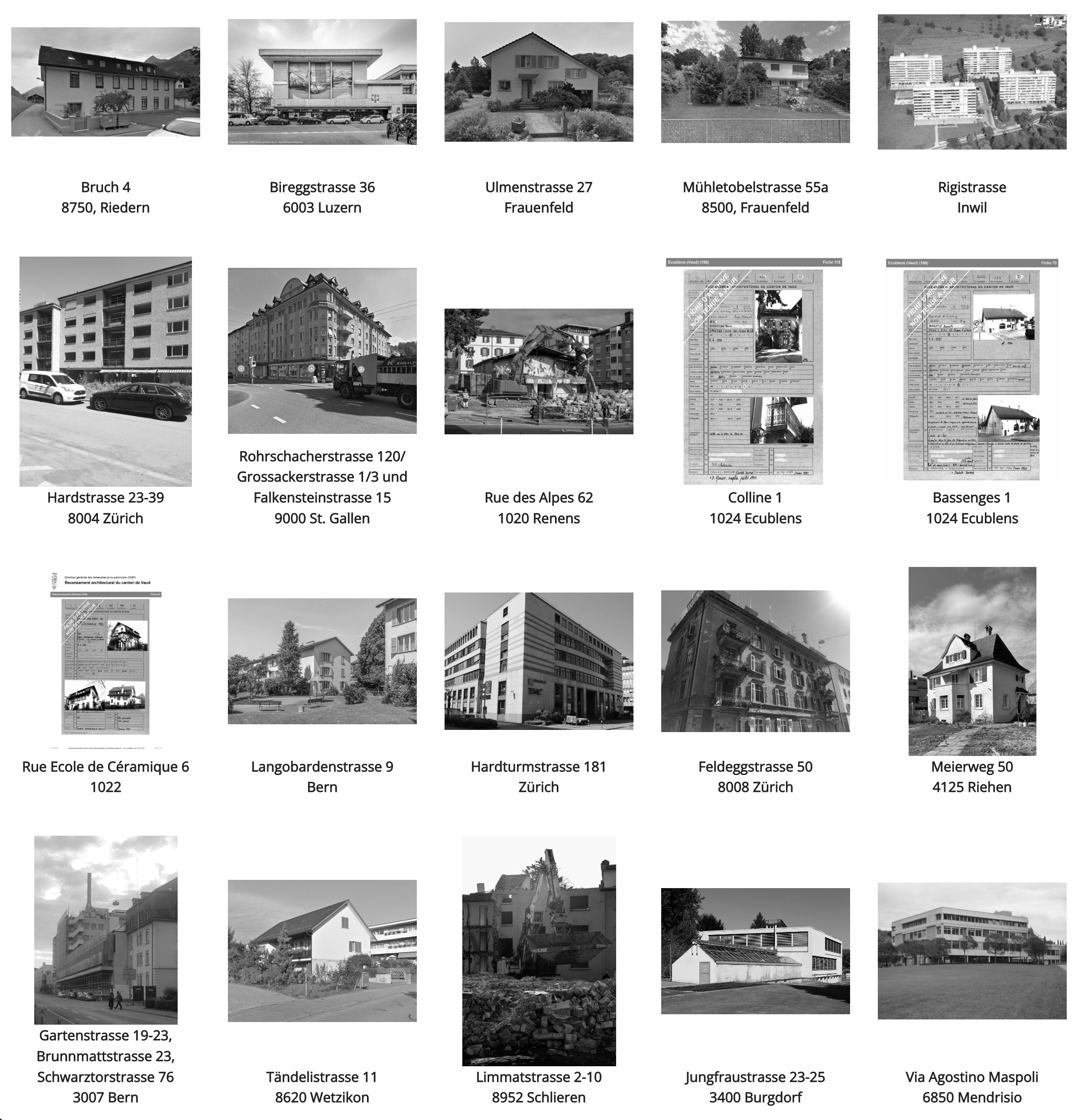 Galerie de l'atlas des démolitions