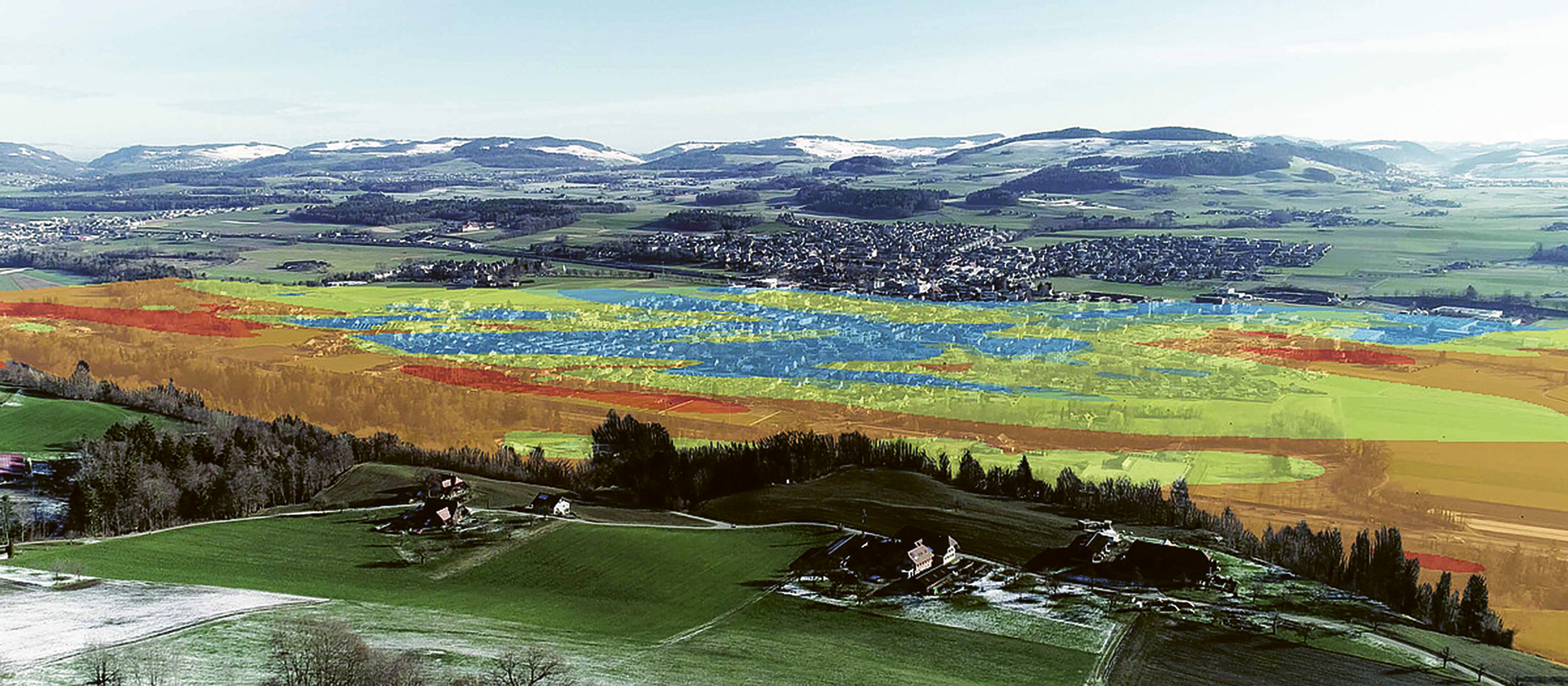 Immagine dallo studio pilota sul potenziale dell'acqua di falda a Münsingen.