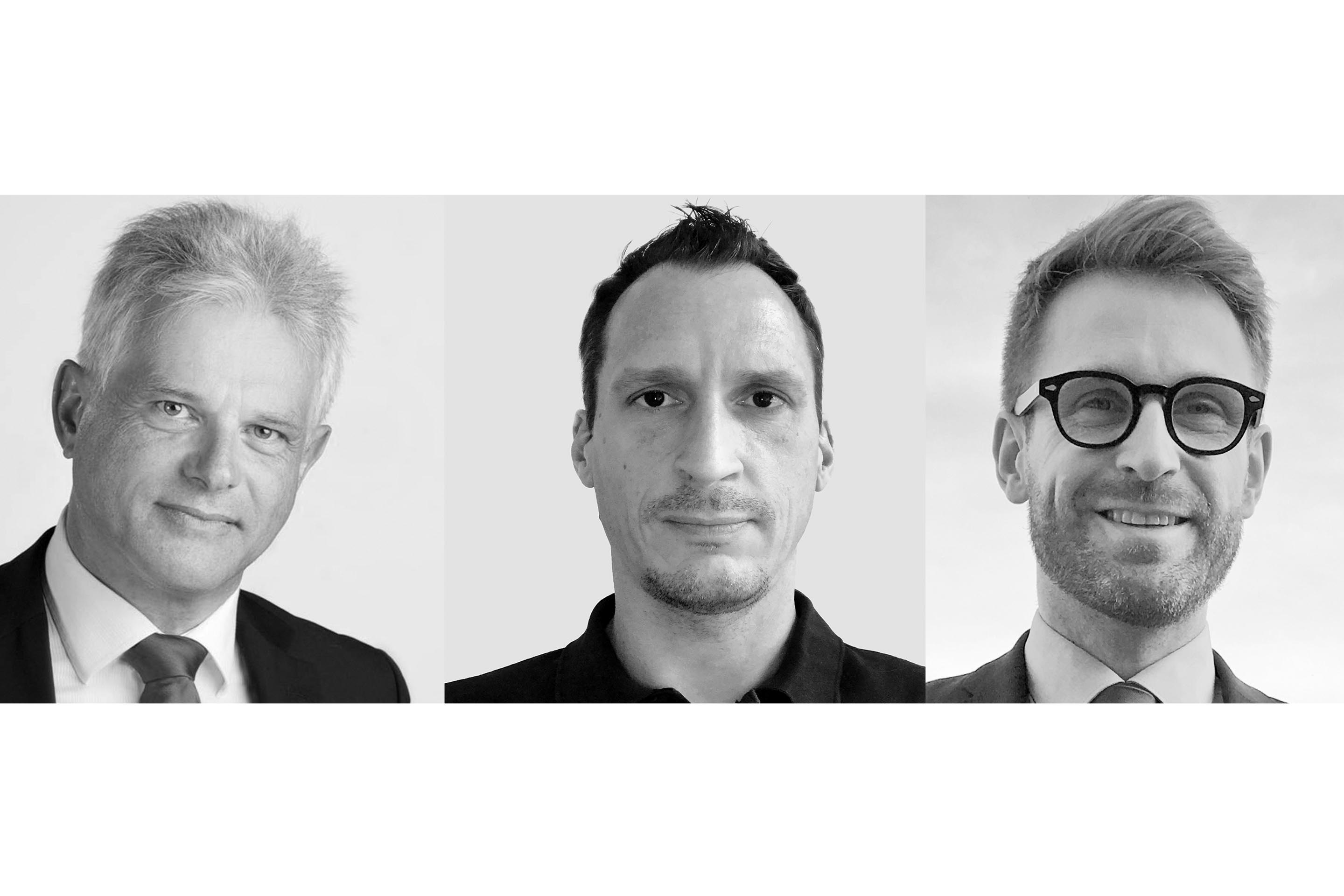 Links: Alain Witry ist Stahlbauingenieur und Geschäftsführer der ArcelorMittal Träger und Spundwand GmbH in Köln. Er leitet den Verkauf von Profil- und Formstahl für Deutschland, Österreich und der Schweiz. Mitte: Marc May ist Senior Engineer der Abteilung Steligence® bei ArcelorMittal in Luxemburg. In dieser Funktion berät er Architektur- und Ingenieurbüros, Stahlbauer und Bauherrschaften. Rechts: Arne Langner ist Leiter der Abteilung Kommunikation und Unternehmensverantwortung bei Arcelor­Mittal Germany.