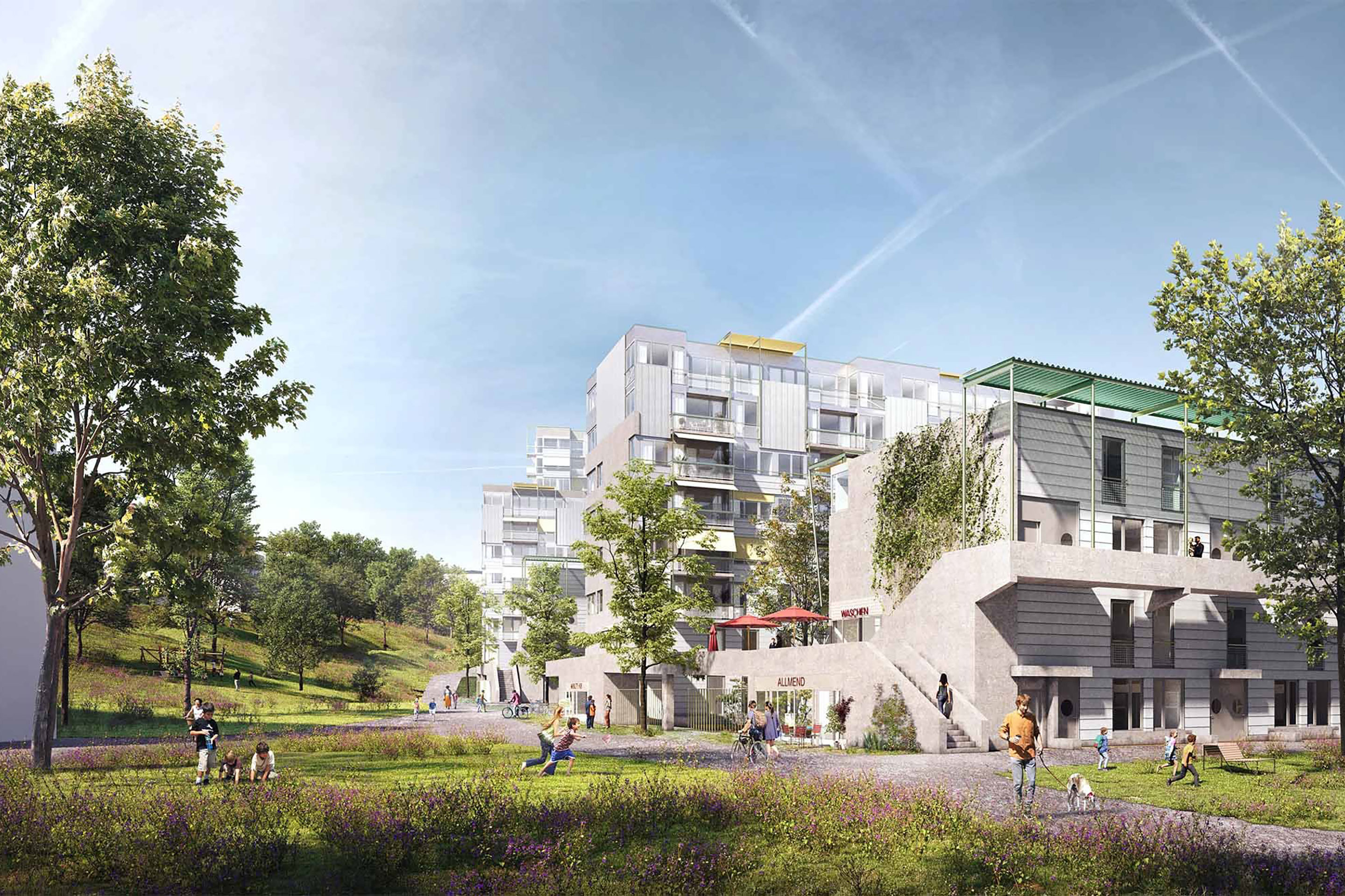 Einhausung Schwamendingen, Baufeld B15: Siegerprojekt «Caprese», Visualisierung