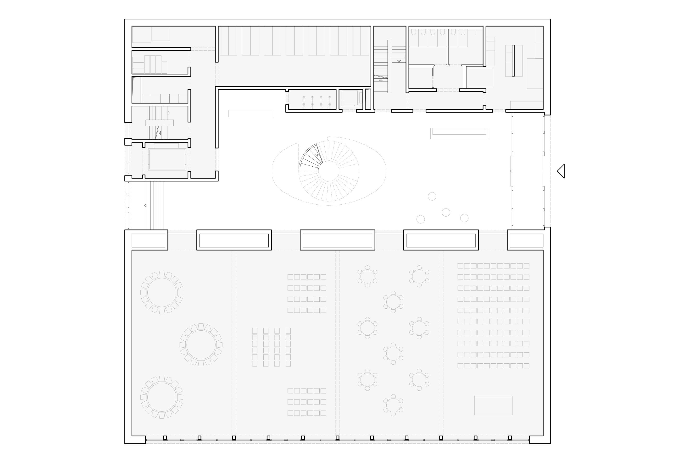 Plan du rez-de-chaussée inférieur.