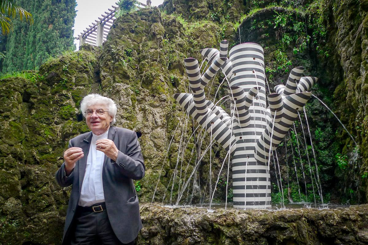 Mario Botta e la fontana donata al Vittoriale nel 2016