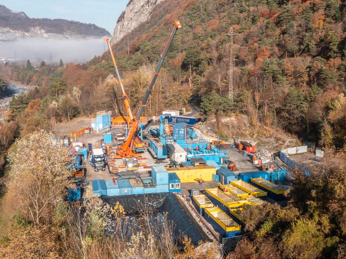 Montage du site du forage de Lavey-les-Bains (VD