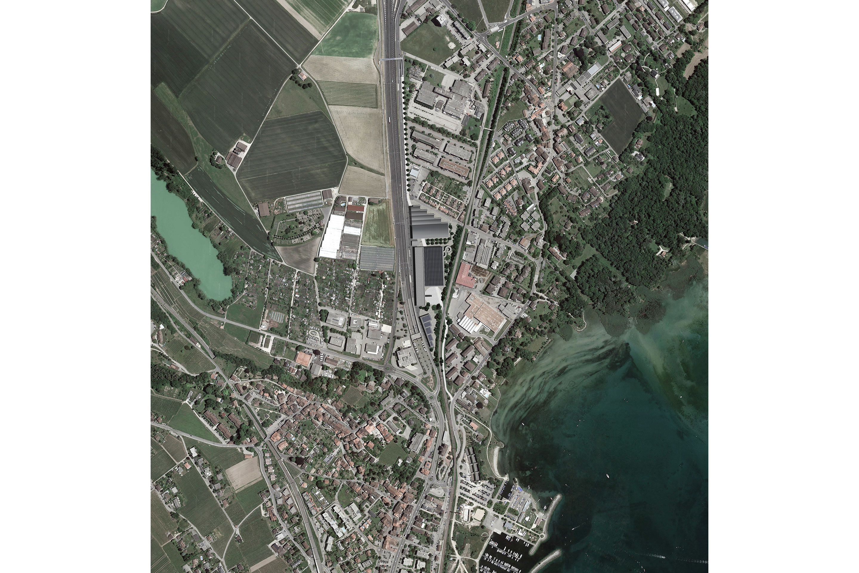Luftbild - Peripherie und landwirtschaftliche Ebene