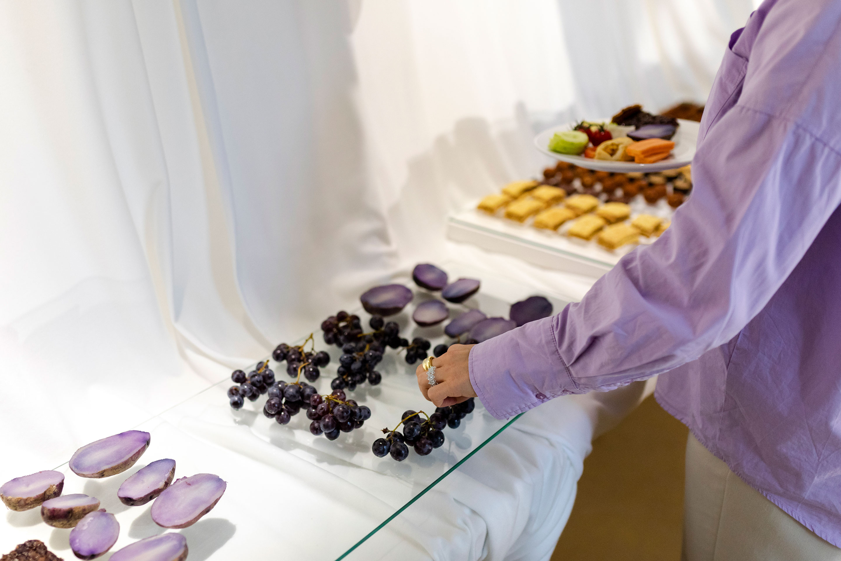 Das appetitliche Buffet, das die Studierenden der Fachbereiche Kunst und Design anschliessend servierten, entsprach den einzelnen Spektren des Farbkreises.