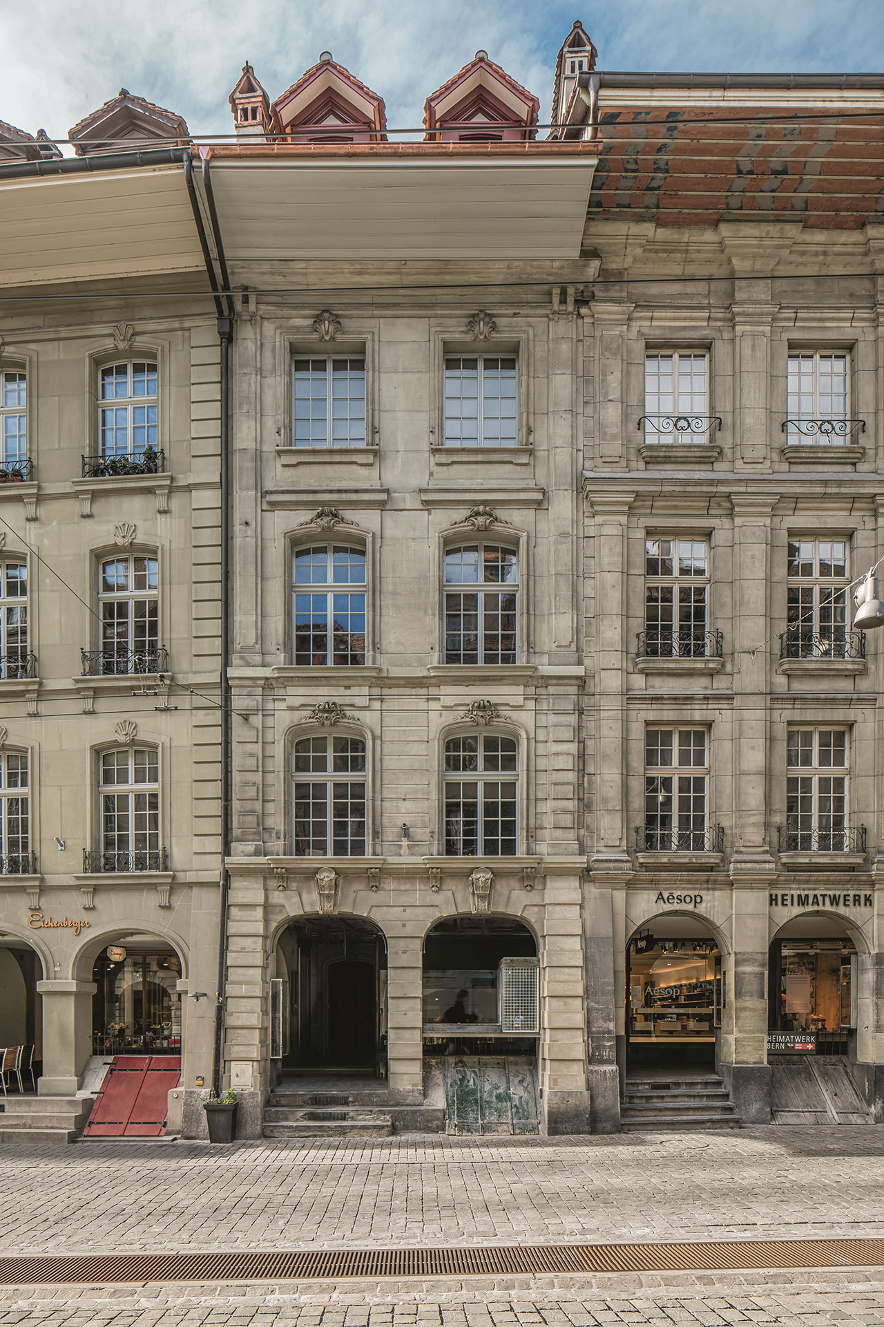 Kramgasse 59: Fassade mit wiederhergestellter barocker Fensterteilung