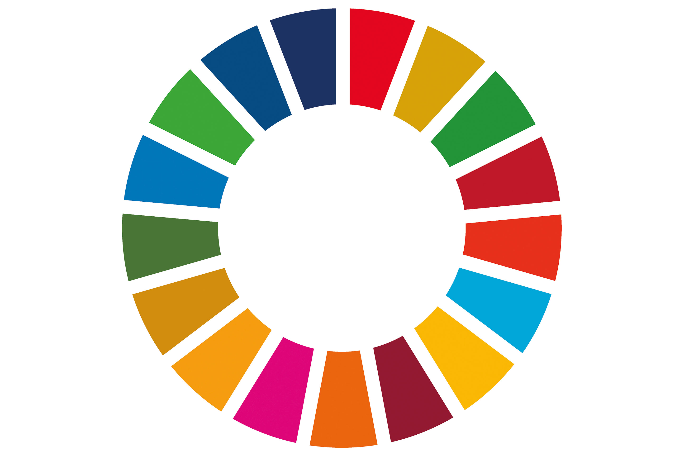 Das Farbspektrum der 17 Nach­haltigkeitsziele (Sustainable Development Goals) der Vereinten Nationen.