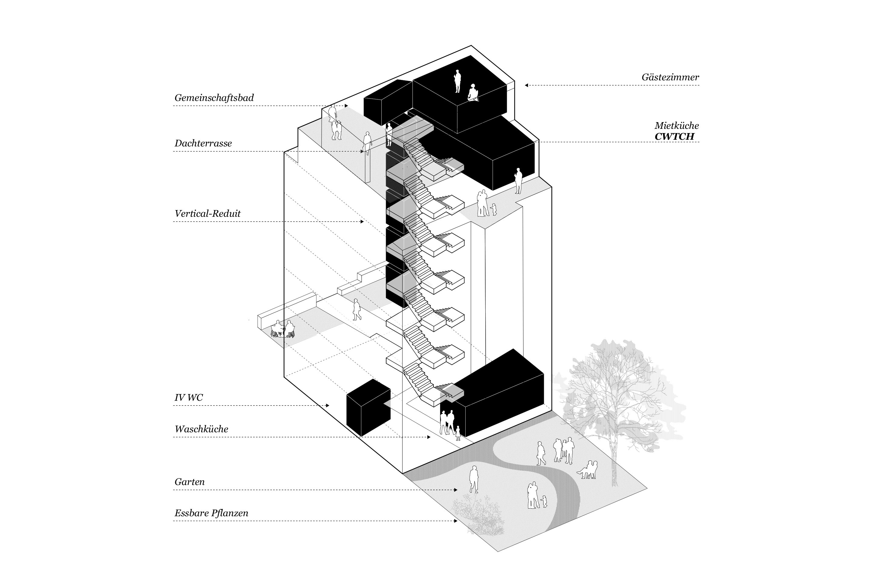 Axonométrie du projet.