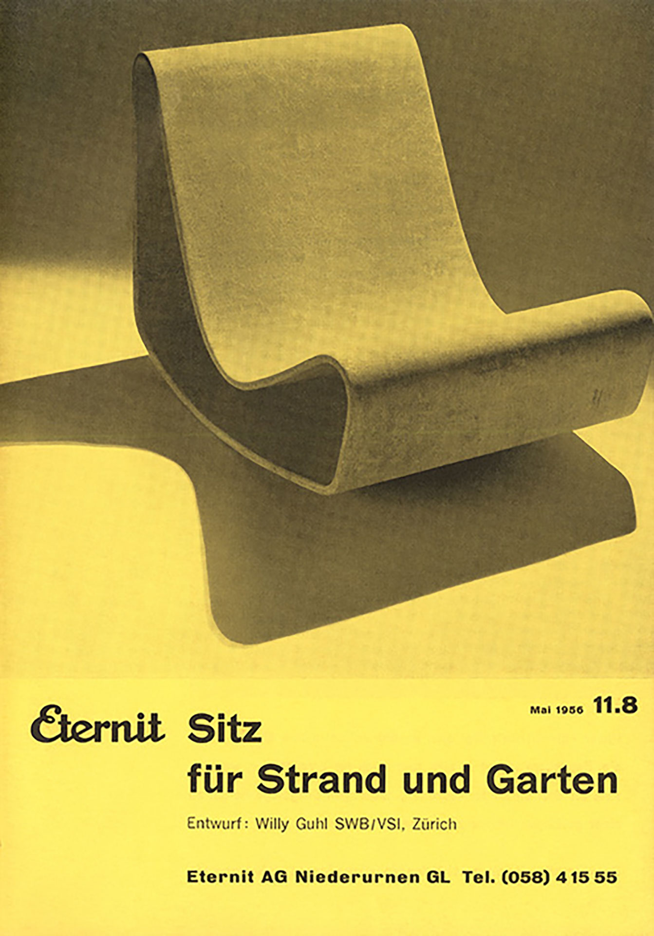 Eternit AG, Werbeprospekt, Sitz für Strand und Garten von Willy Guhl, 1956. Designsammlung, Museum für Gestaltung Zürich / ZHdK