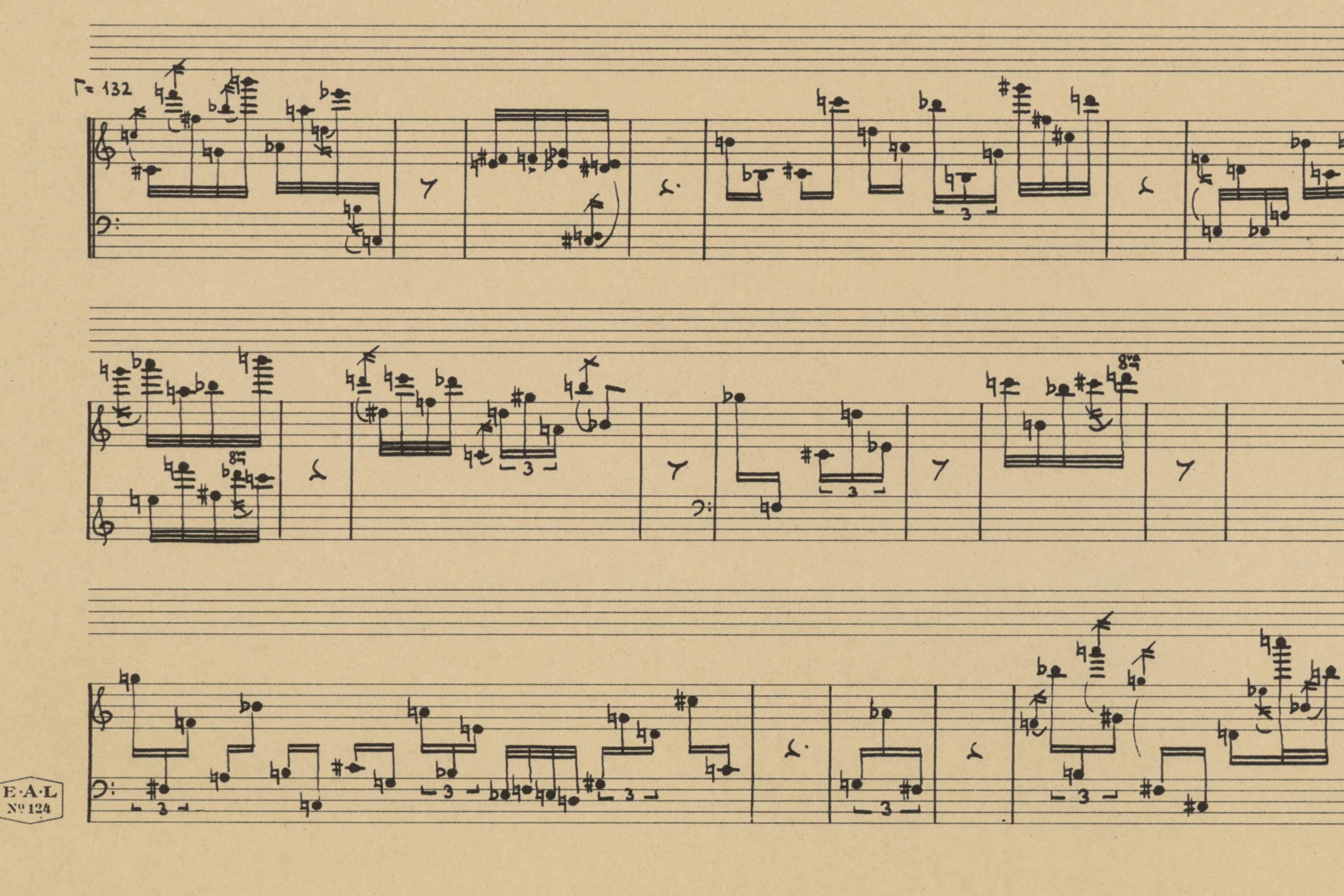 Hans Ulrich Lehmann, Régions II per sedici carillon (1968). Manoscritto, ultima redazione della sezione 13.