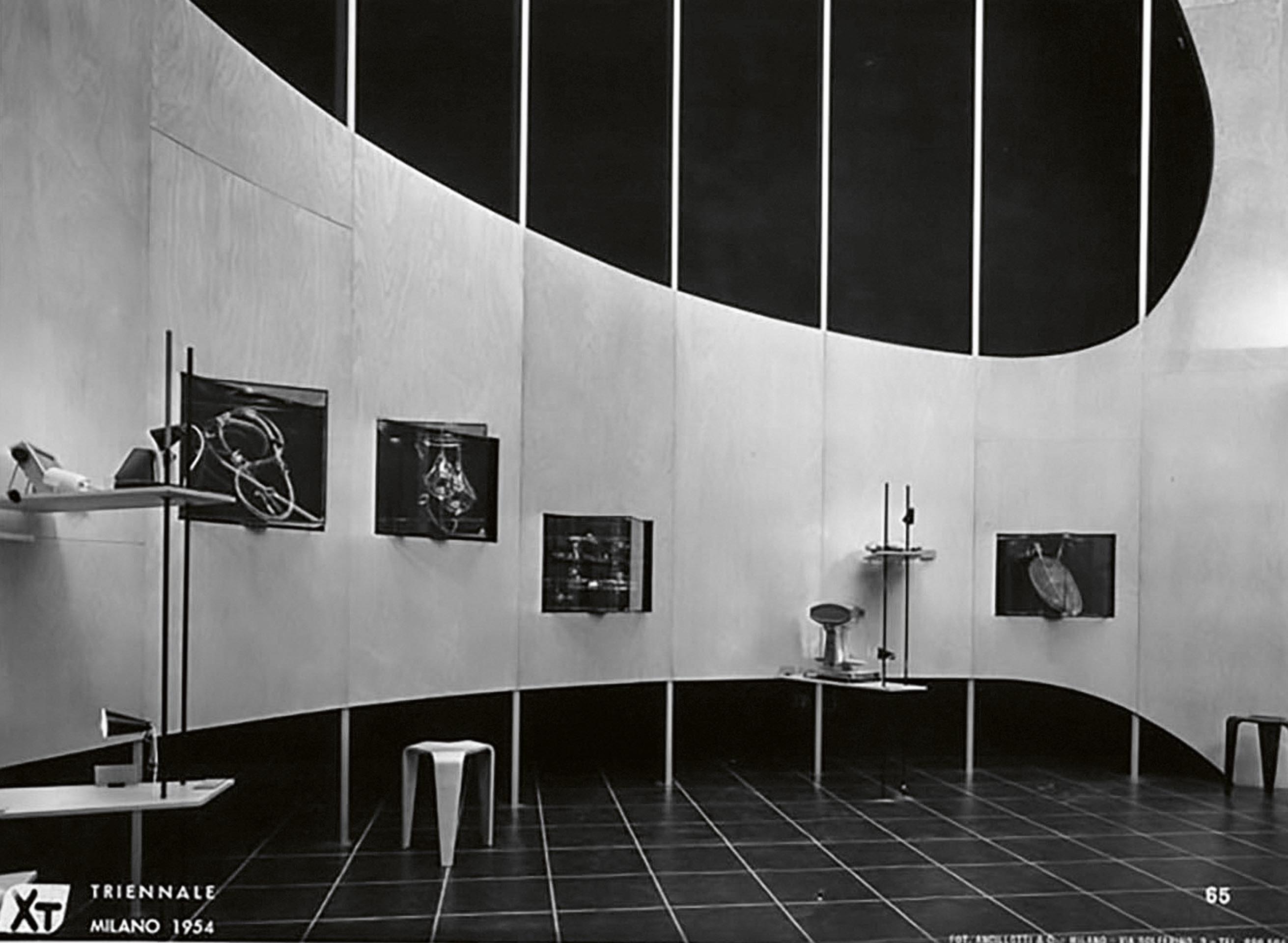 X Triennale, 1954. Particolare dell’allestimento della sezione svizzera a cura di Michel Péclard. Doc. TRN_X_11_0665.