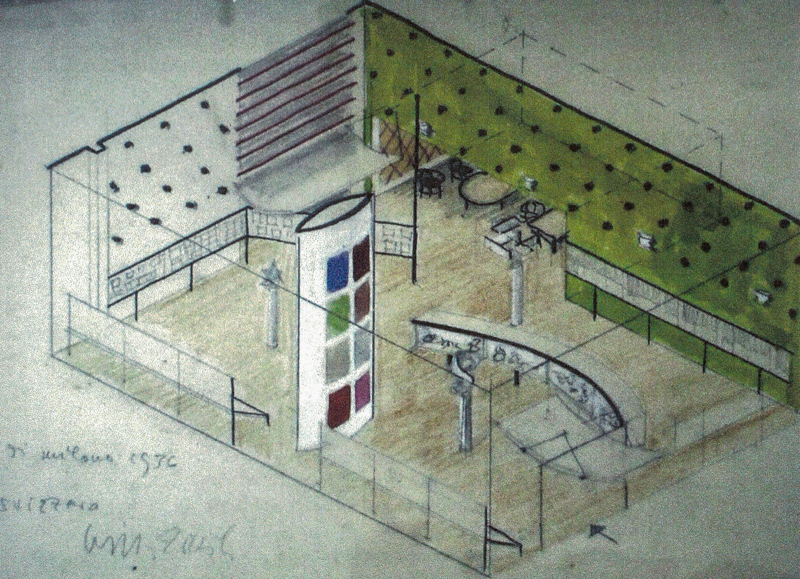 VI Triennale, Sezione Svizzera, 1936. Allestimento di Max Bill, schizzo di progetto.