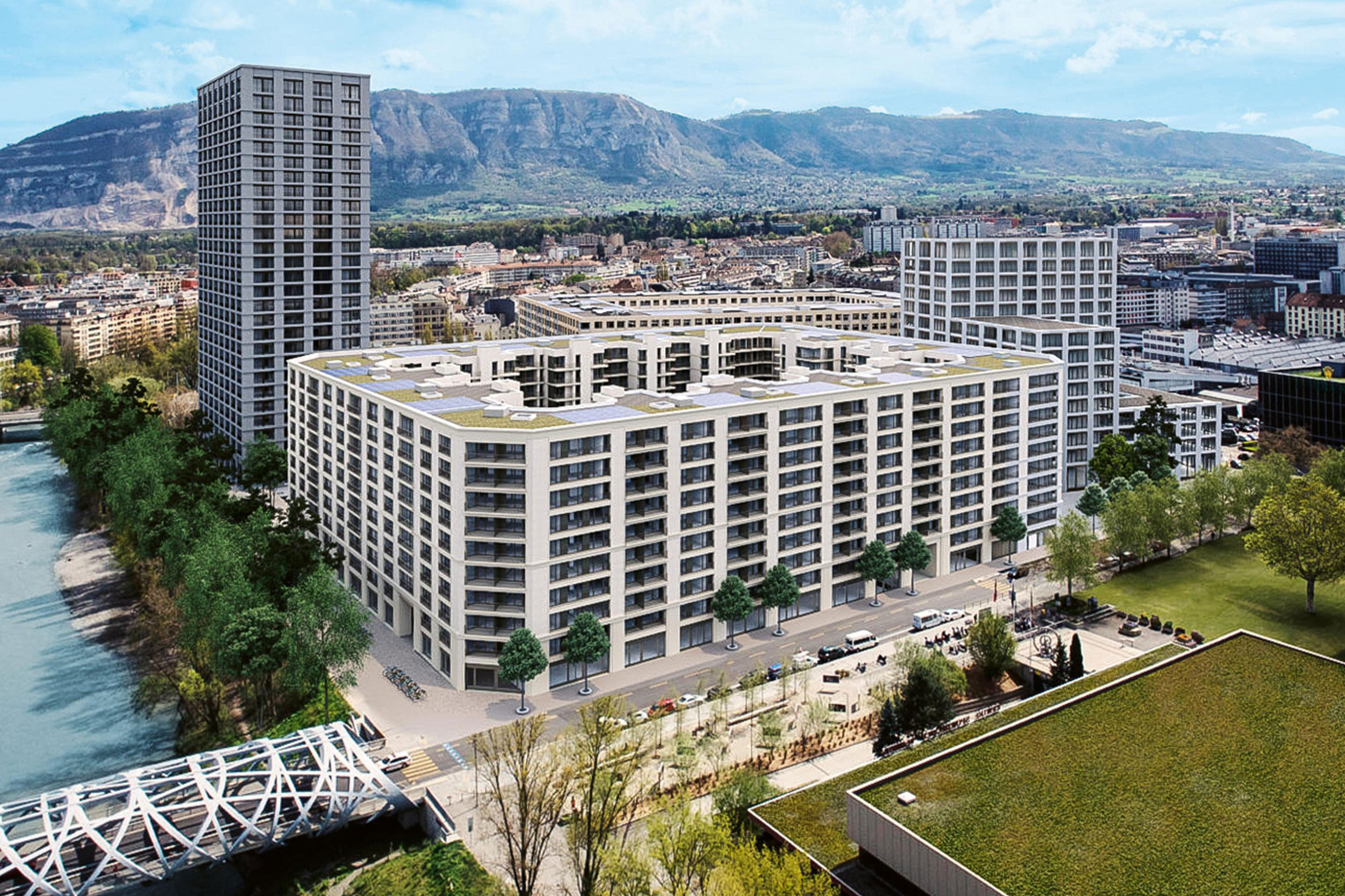 Est-ce la fin des grands projets et de l’urbanisme du masterplan? Pas tout à fait. La table rase, en tout cas, est toujours d’actualité. La caserne des Vernets demain. Quai Vernet, perspective.