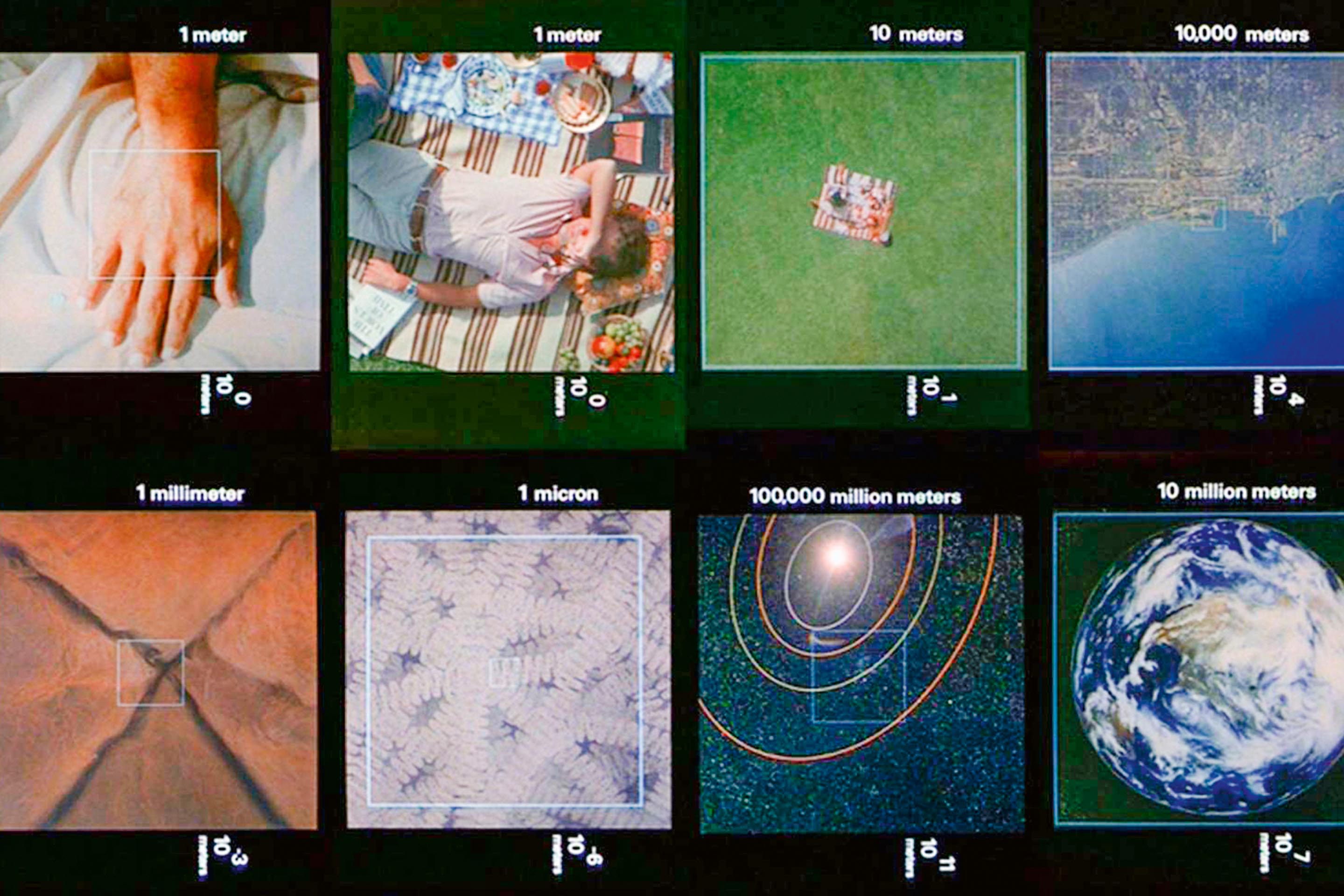 Charles e Ray Eames, fotogrammi tratti da Powers of Ten, 1977.