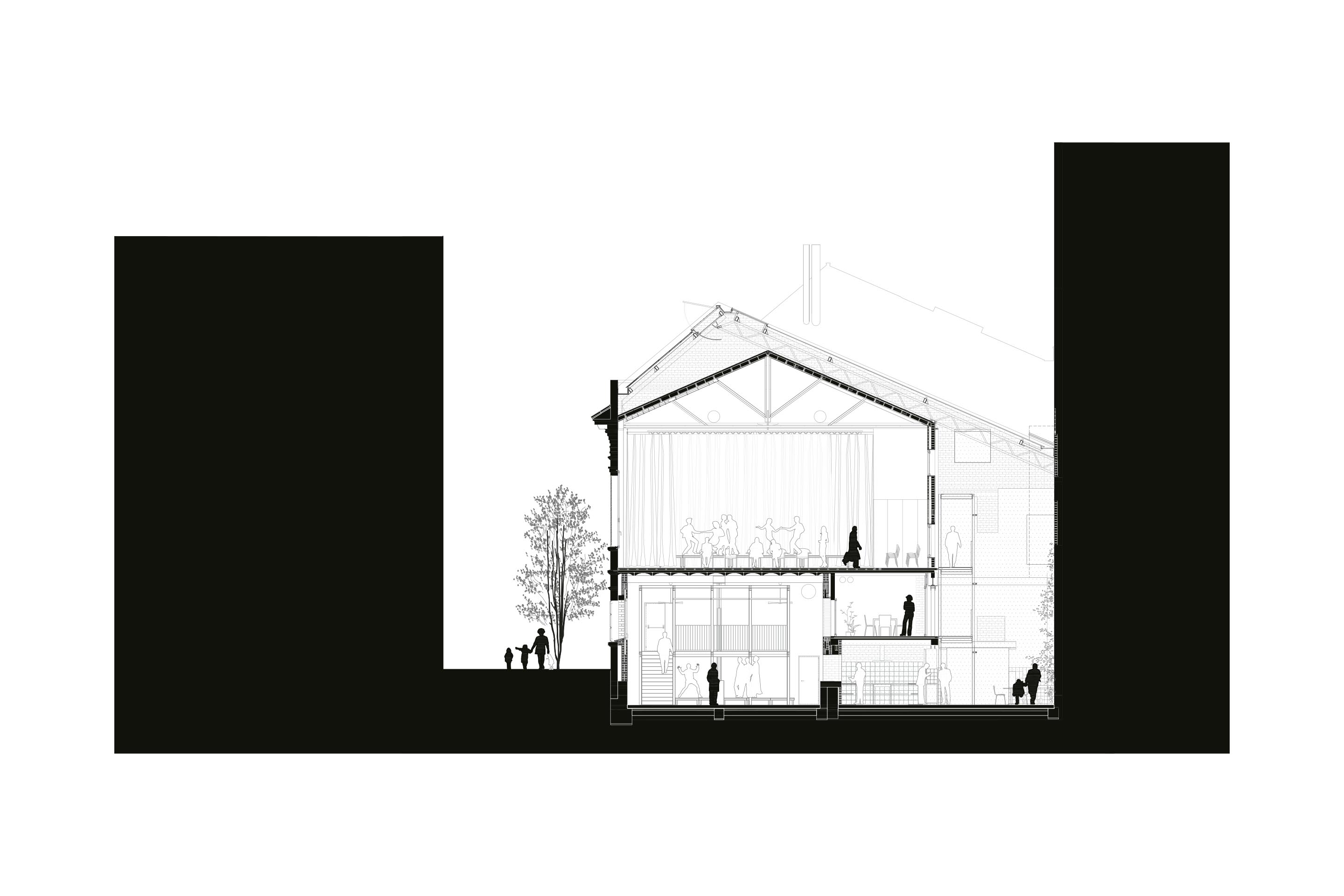 Harquitectes, sezione del Centro civico di Lleialtat Santsenca, Barcellona, 2017.
