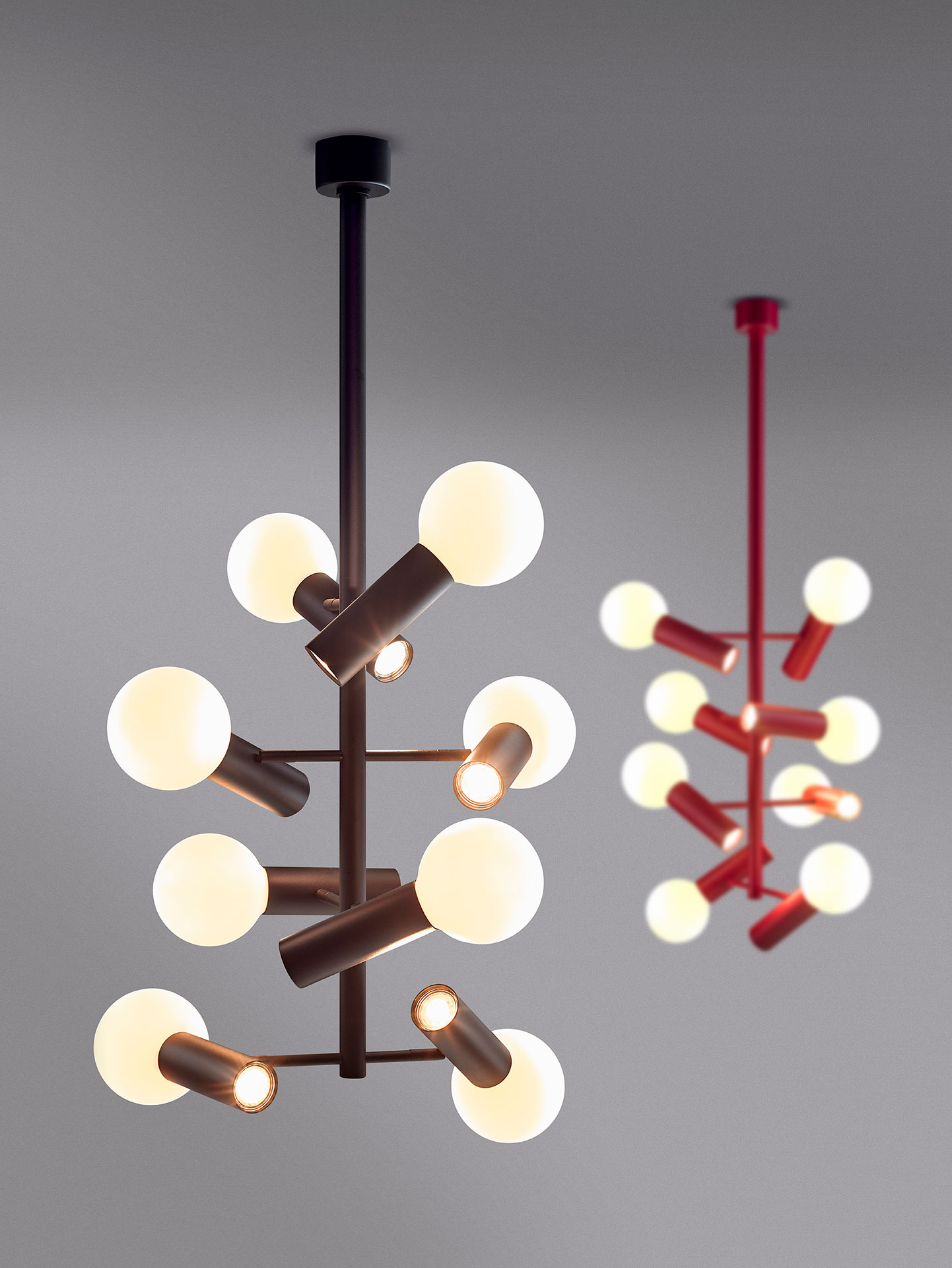 Die Hängeleuchte «Multispoto» von Christian Deubers Label «Lichtprojekte» ist eine Weiterentwicklung der Leuchte «Spoto».