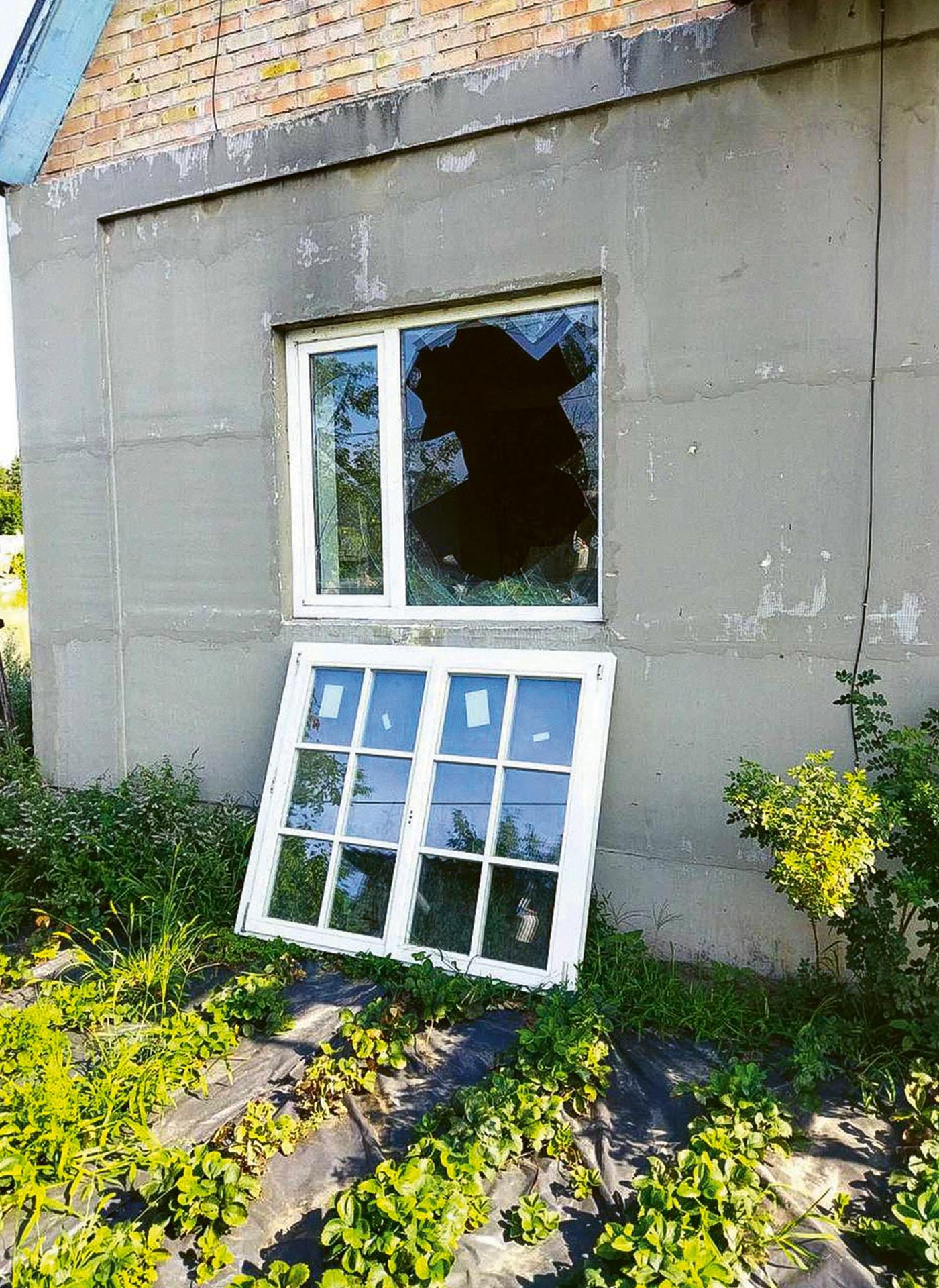 Edificio danneggiato in Ucraina.