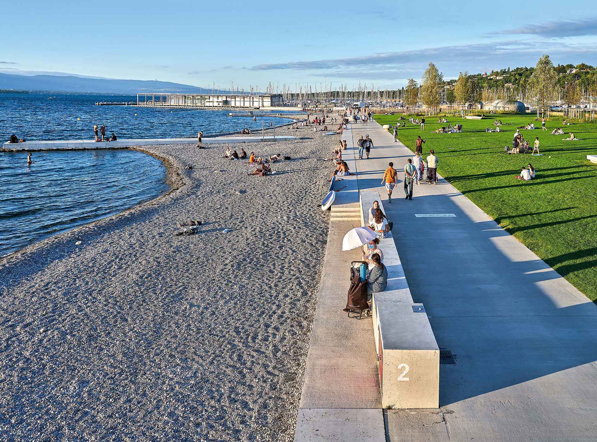 Distinzione – Atelier Descombes Rampini. Plage des Eaux-Vives e Port Noir, Ginevra.