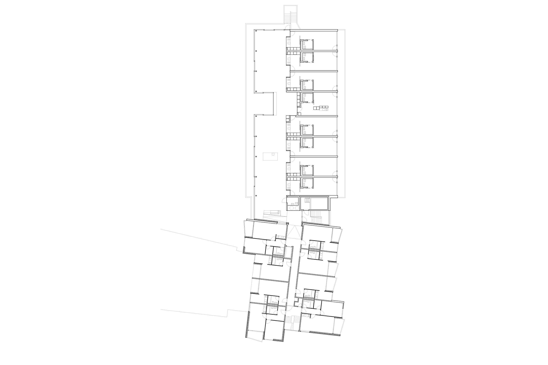 Pour la fondation Obesunne Arlesheim, Kunz und Mösch Architekten surélèvent un immeuble et le dotent en 2021 de 8 appartements protégés pour personnes âgées, qui peuvent être vécus comme une sorte de colocation, avec une grande pièce de jour commune.