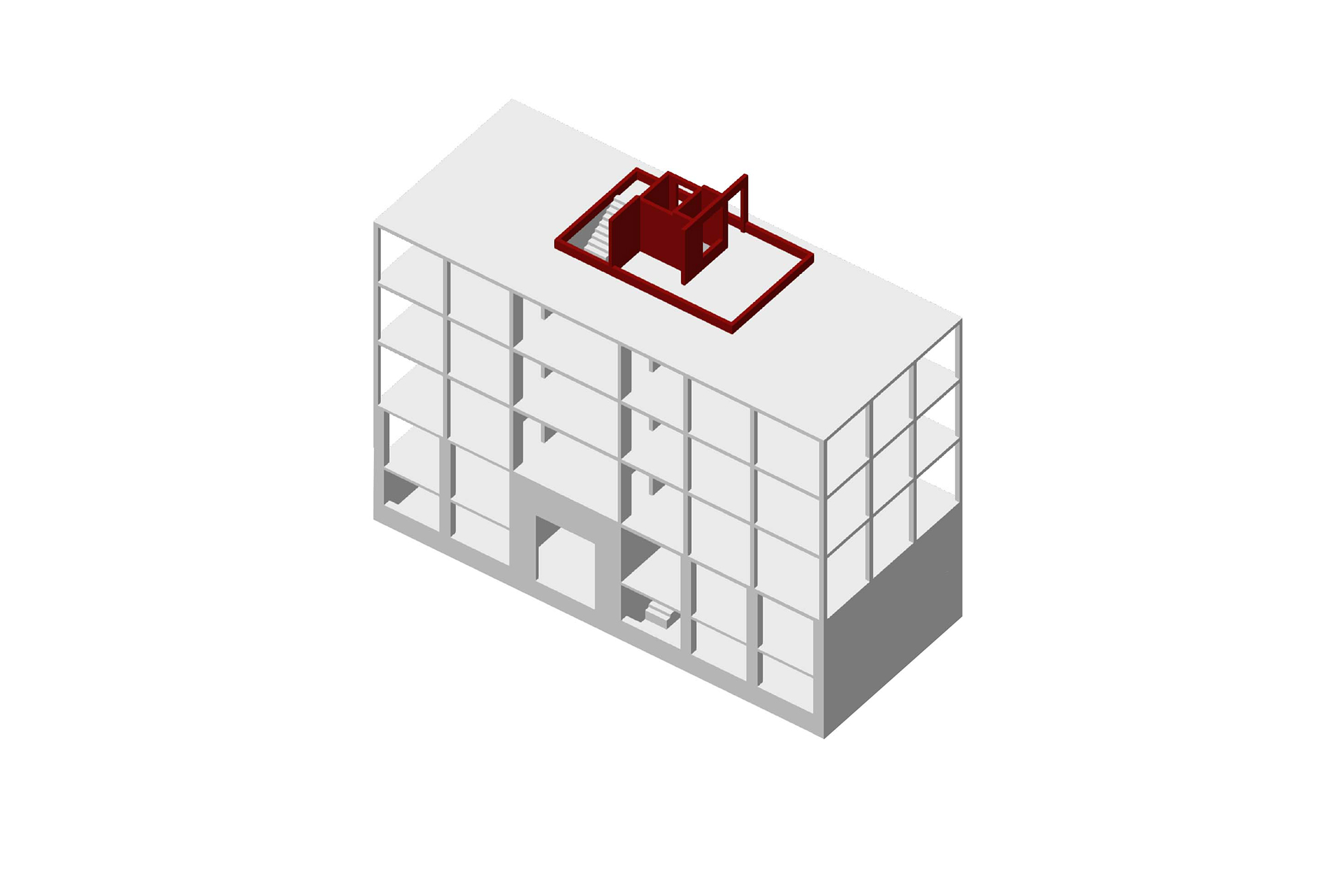 Phases de chantier: construction de la dalle de l’attique en ossature bois.