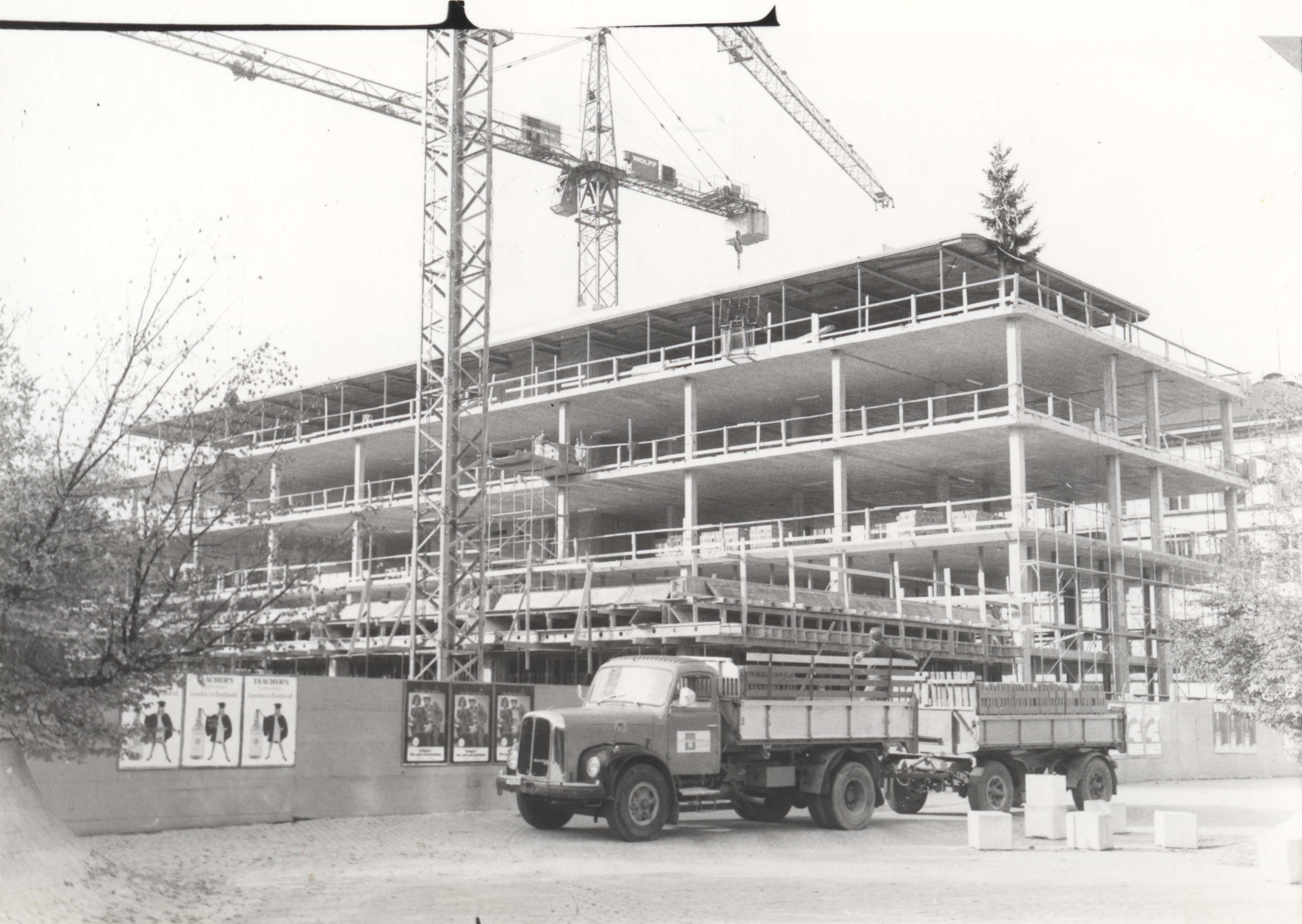 ZHAW, 1977, Mensagebäude im Bau