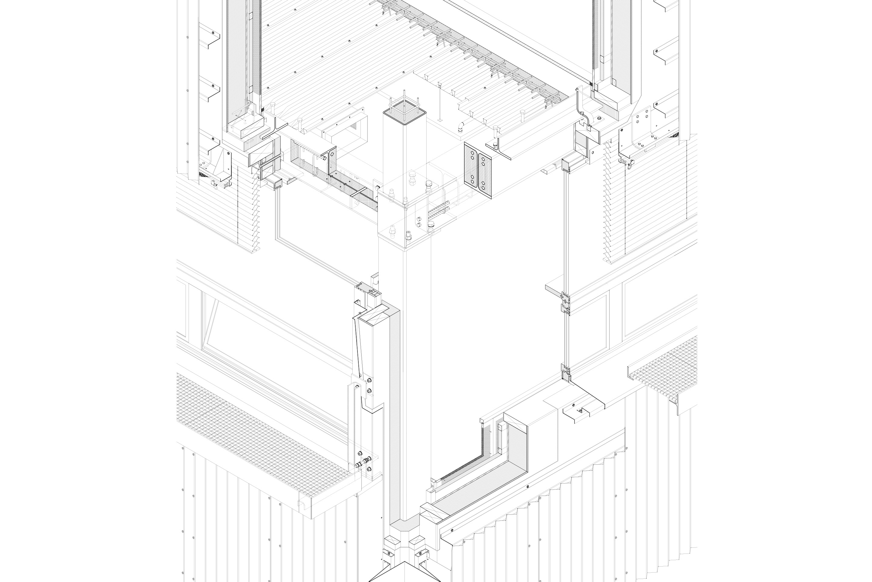 Fassadendetail, Produktions- und Verwaltungsgebäude HB-Therm, St. Gallen.