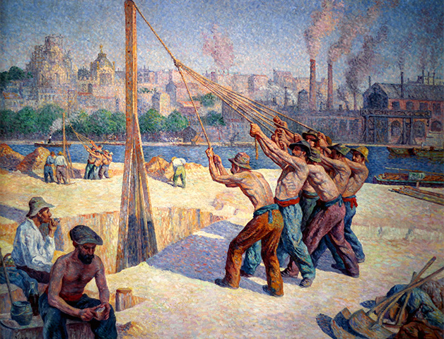 Les batteurs de pieux, Maximilien Luce, 1902-1905.