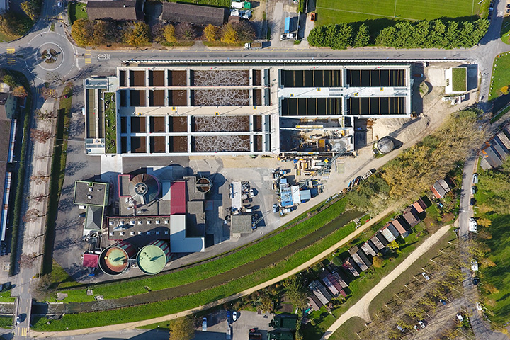 Travaux à la STEP d’Yverdon-les-Bains en vue de la mise en place du traitement des micropolluants.