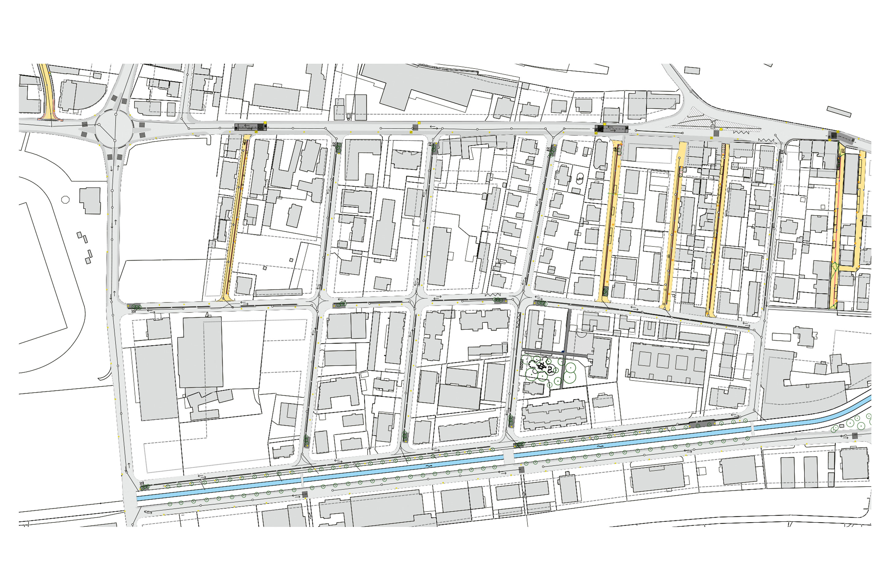 Riqualificazione Quartiere Soldini, fase 1 e 2, realizzazione 2013-2016, 2018-2022, consorzio ARENBUS: Lands Architetture (arch. E. Saurwein), Lugano; Project Partners Ltd Consulting Engineers, Grancia.