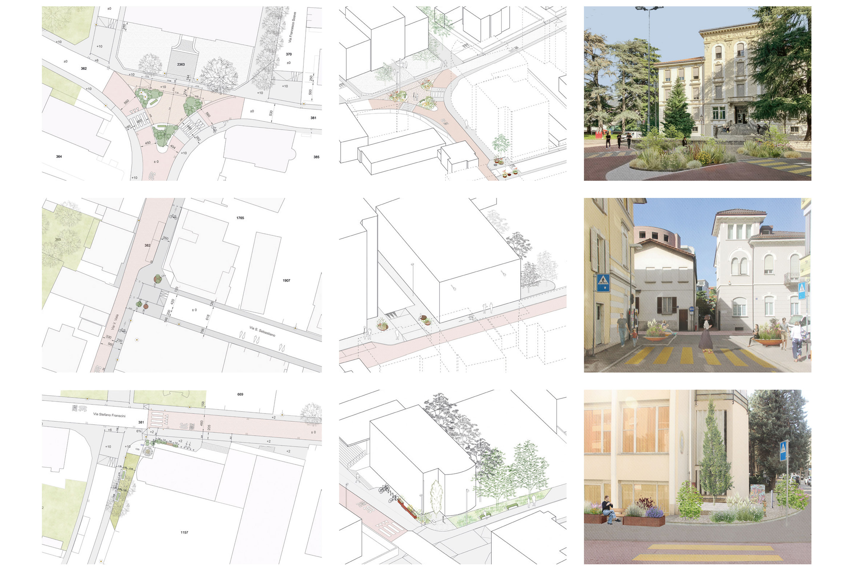 Riqualificazione comparto Franscini, progetto 2022, studio d’ingegneria Fabio Bianchi &amp; Associati, Balerna; OLOS ATELIER, Mendrisio.