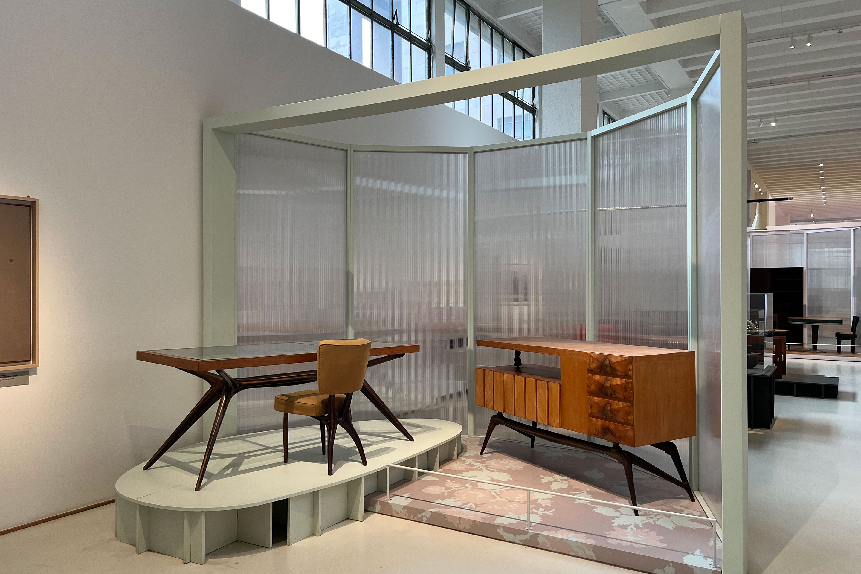 Ein schnittiges Interieur von Designer und Rennfahrer Carlo Mollino (Casa Albonico, Turin, 1944).