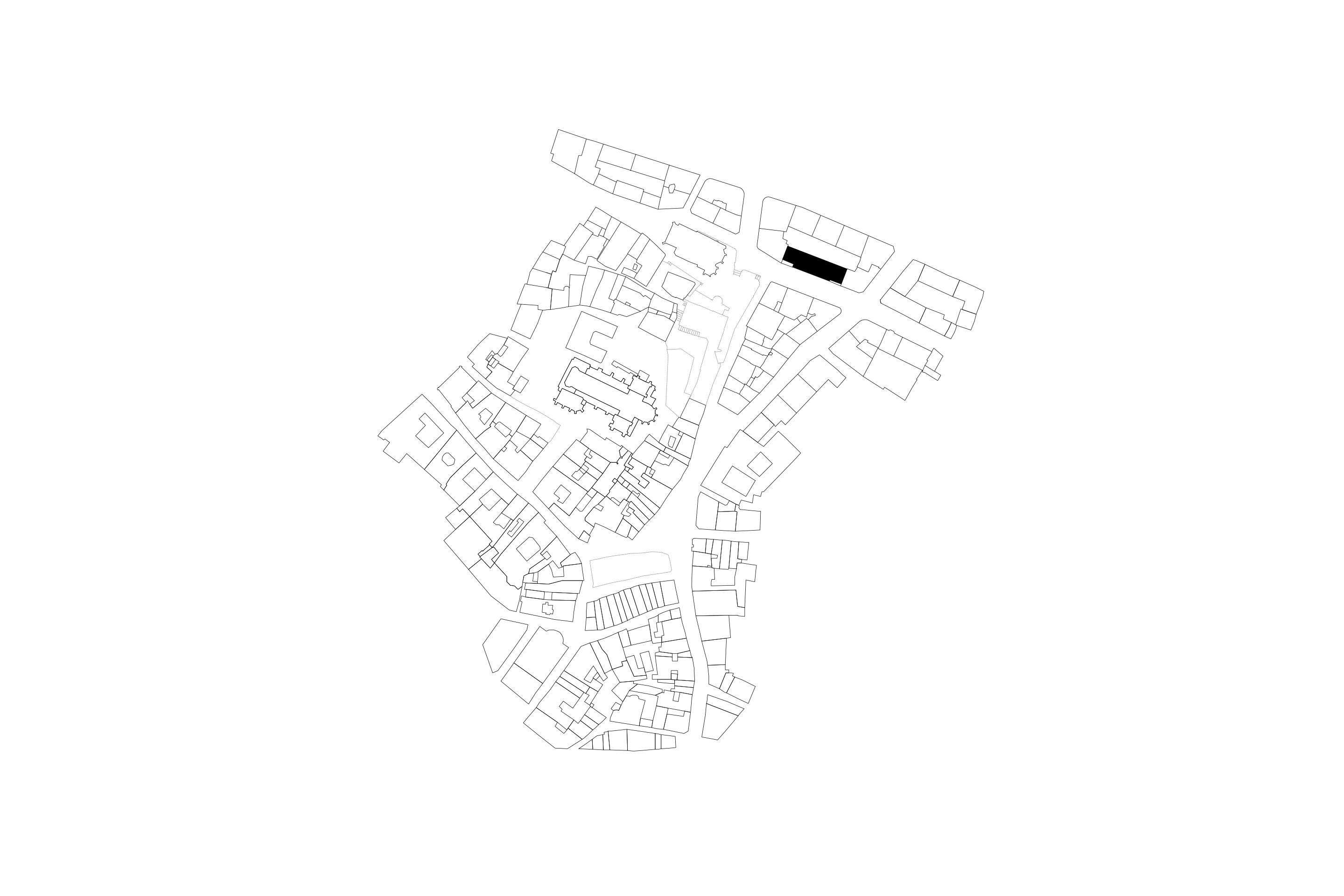Plan de situation. Le projet se trouve en couronne de la Vieille-Ville de Genève.