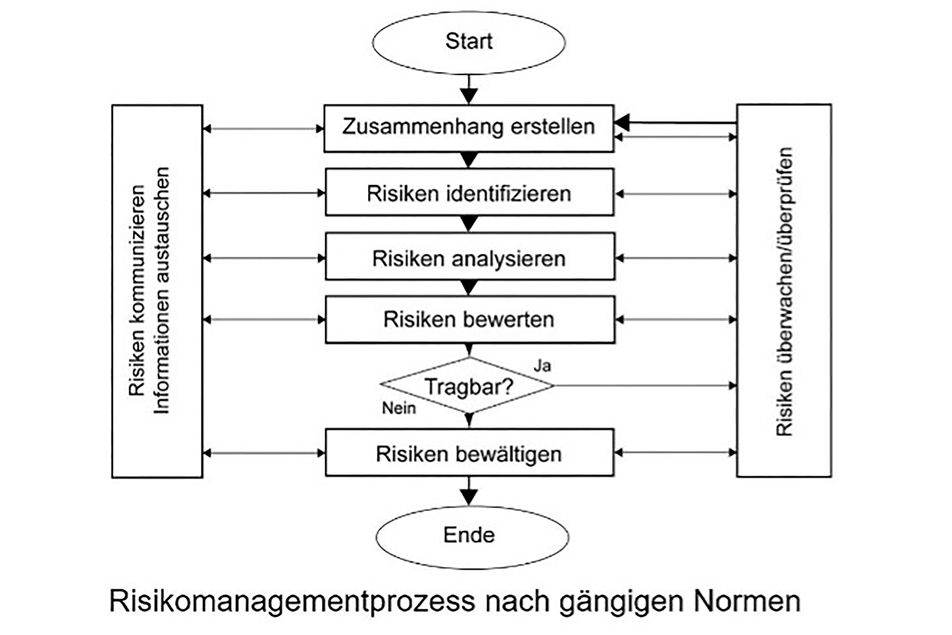 Risikomanagementprozess nach gängigen Normen.