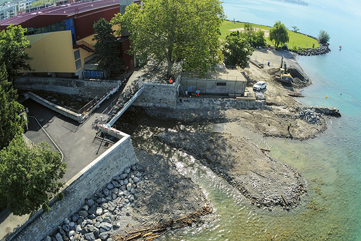 Delta de la Baye de Clarens renaturé dans le Léman.