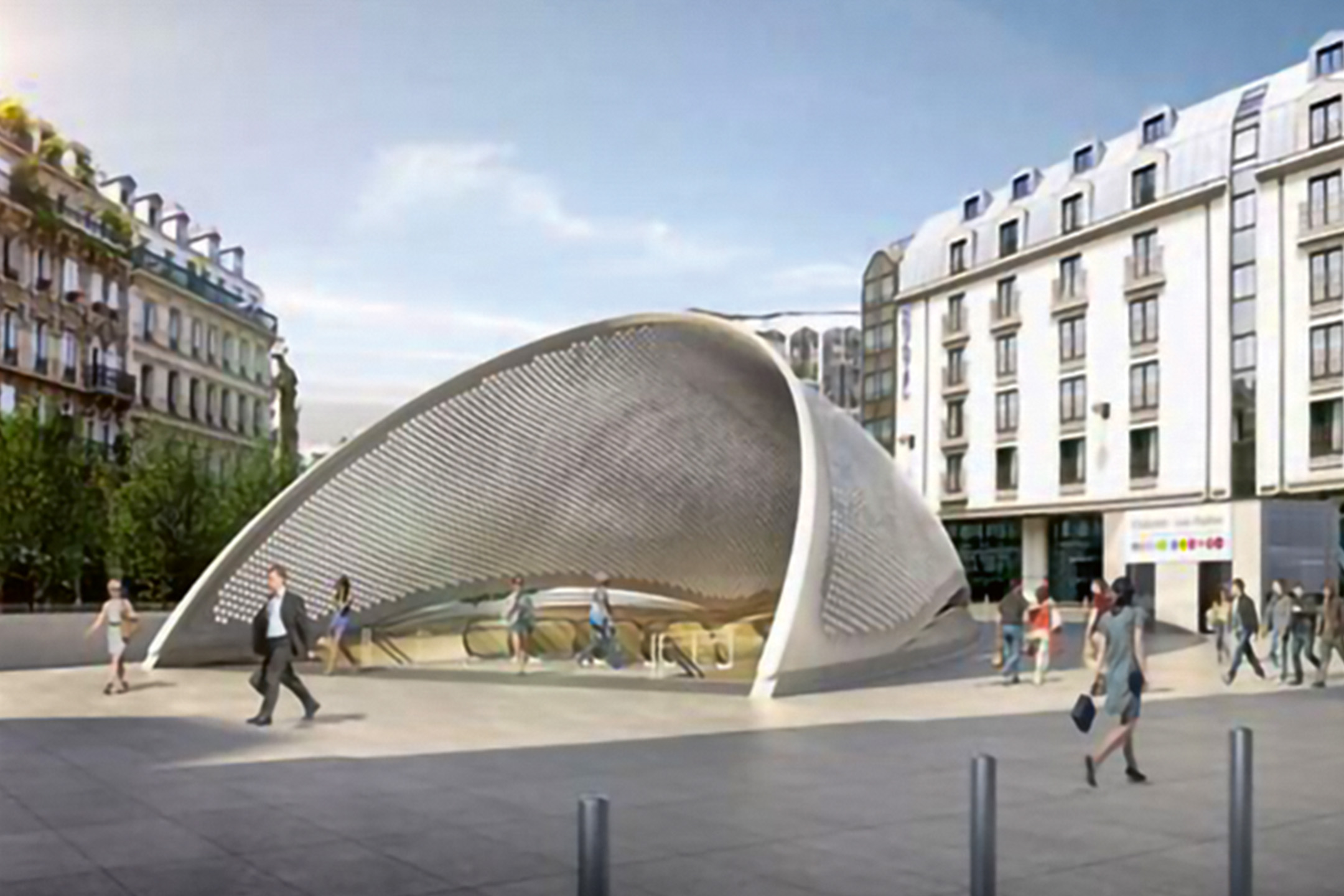 Entrata della metropolitana nel centro di Parigi Chatelet Les Halle