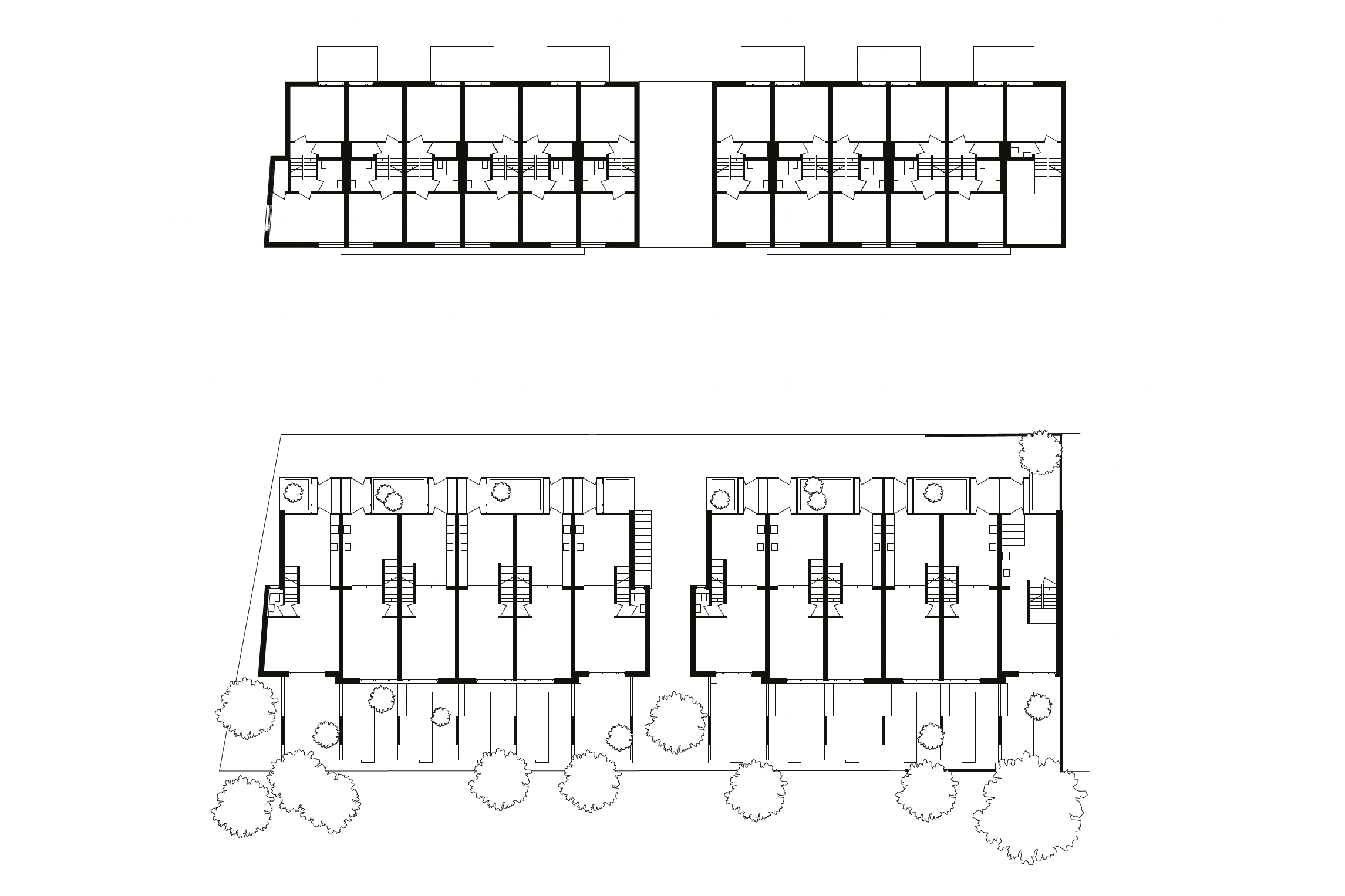 Piante piano terreno e primo piano EMI ArchitektInnen