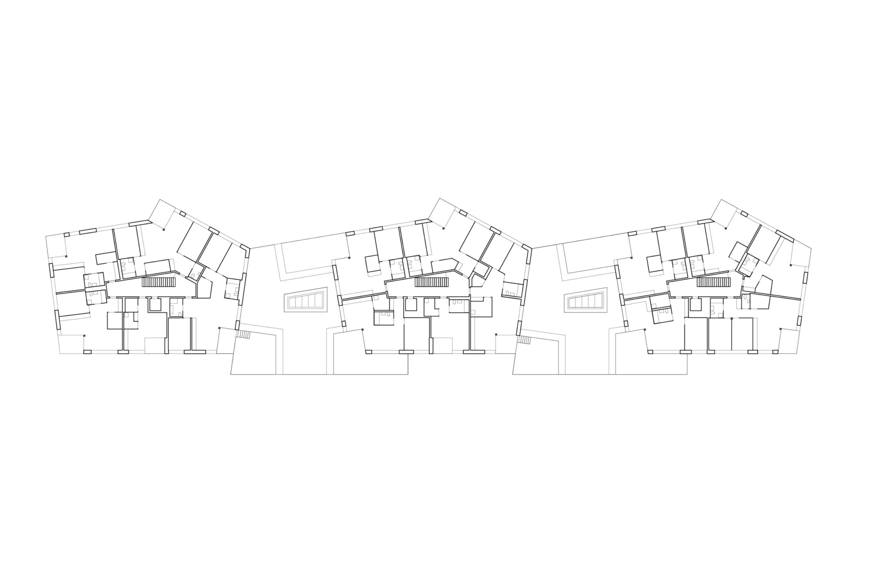 Immeuble de 96 logements, pièce urbaine B de l’écoquartier des Plaines-du-Loup, PA1, niveaux 3-5