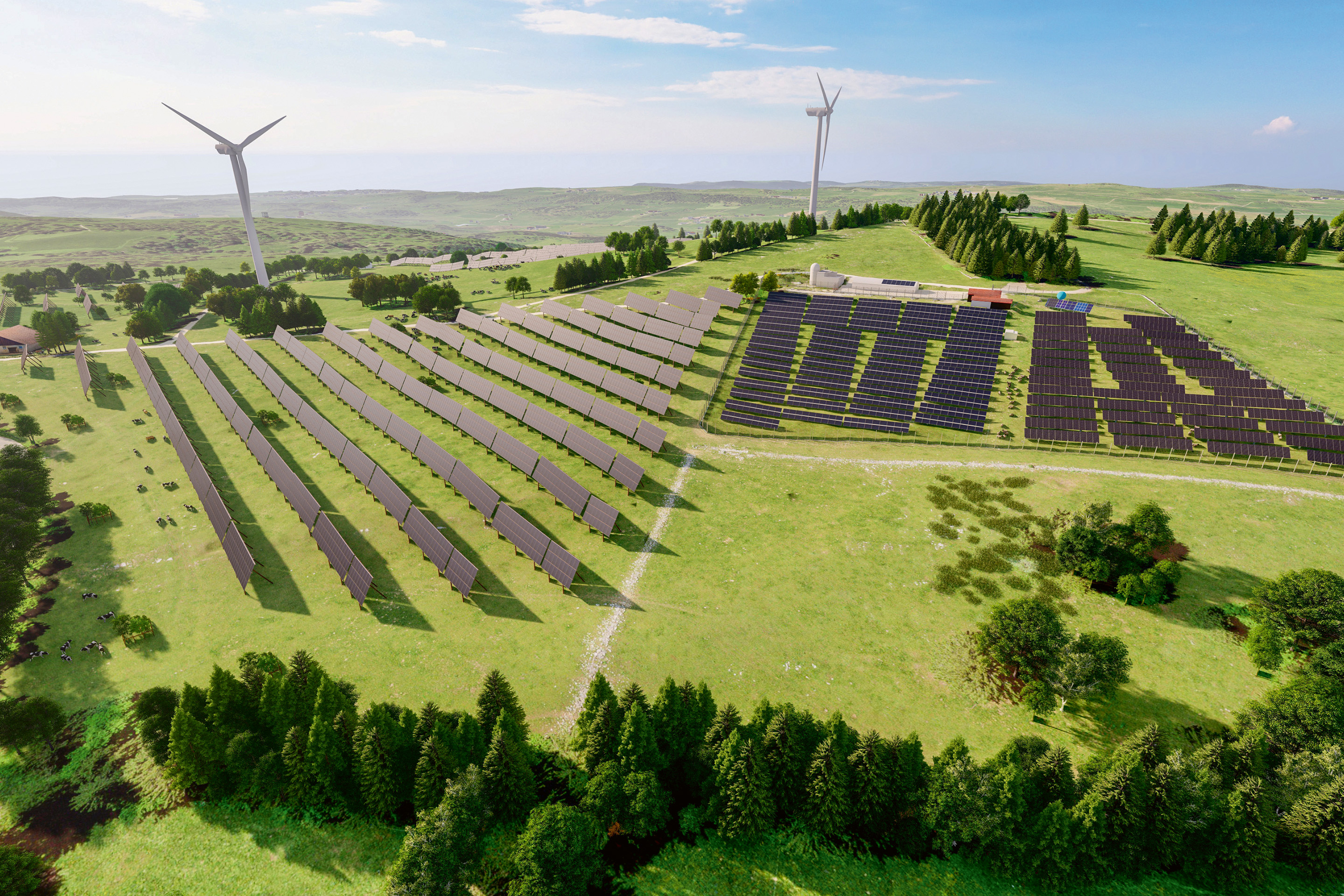 Visualisation de la centrale photovoltaïque en cohabitation du Grand Chasseral
