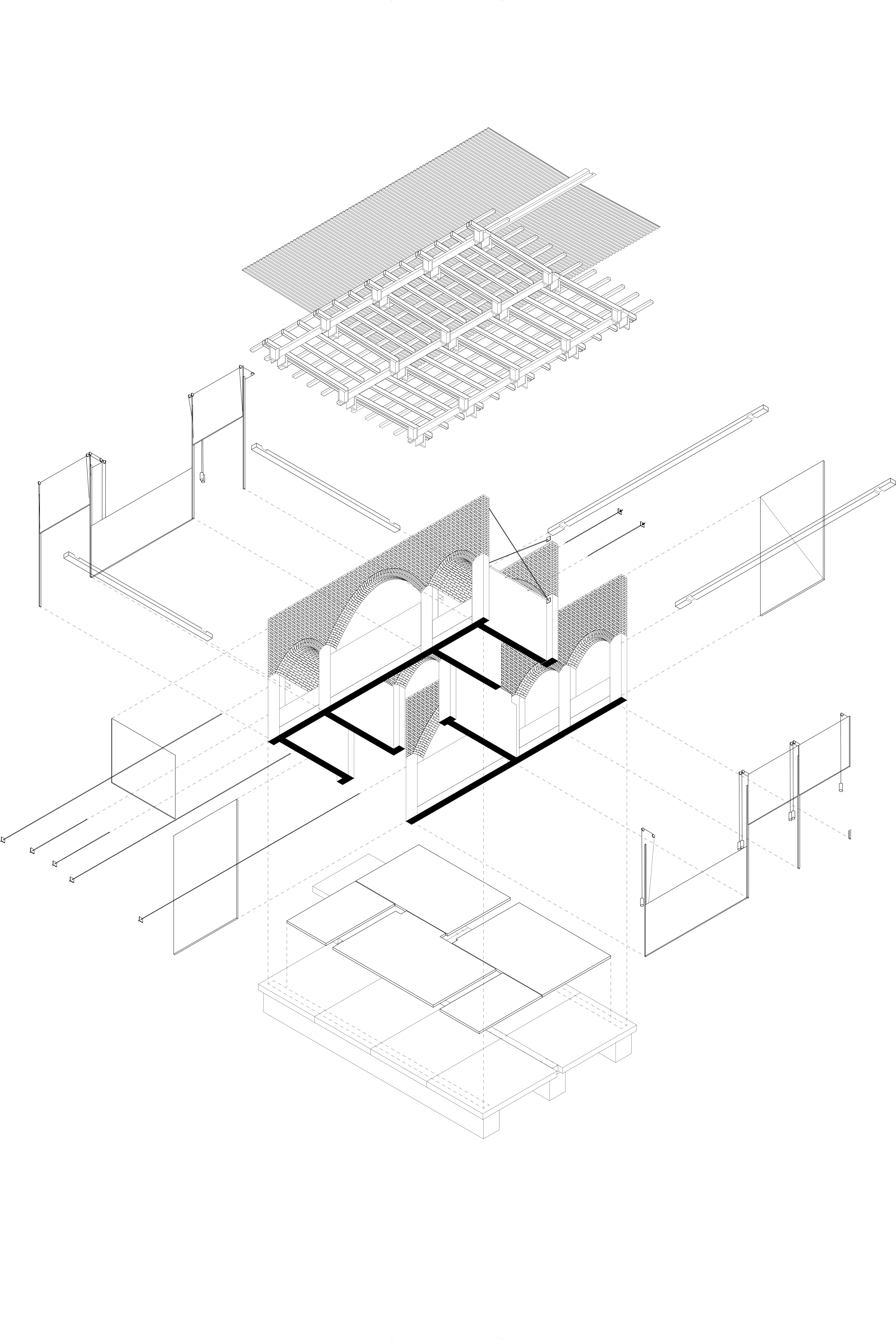 Für den Entwurf galten drei Grundprinzipien: Suffizienter Umgang mit (zirkulärem) Material, performative (Misch-)Bauweise (d.h. Materialien gemäss ihren Eigenschaften einsetzen), nicht-destruktive Fügung (d.h. Wiederverwendbarkeit, Systemtrennung).