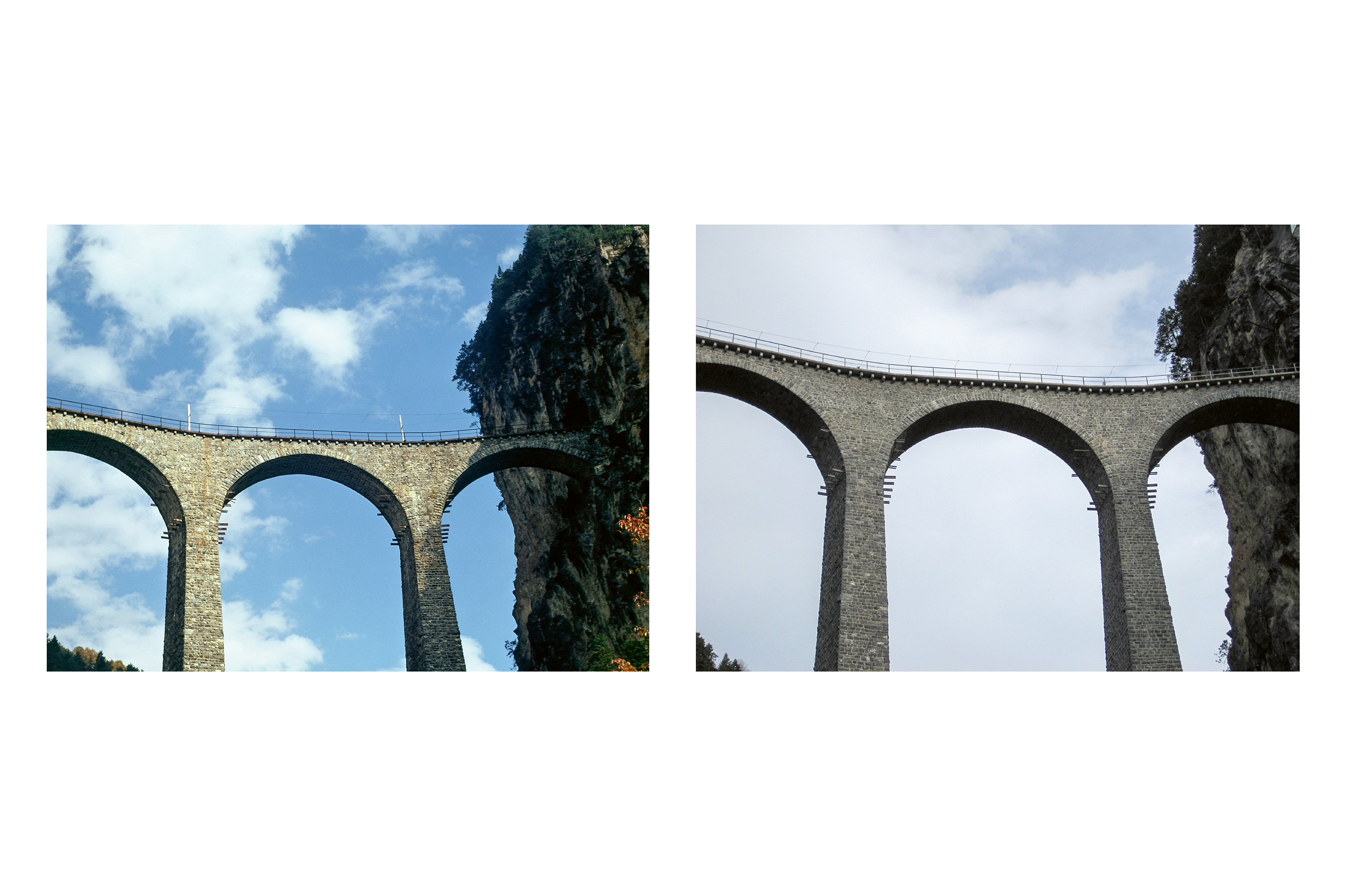 Viadotto Landwasser, prima e dopo il rinnovamento