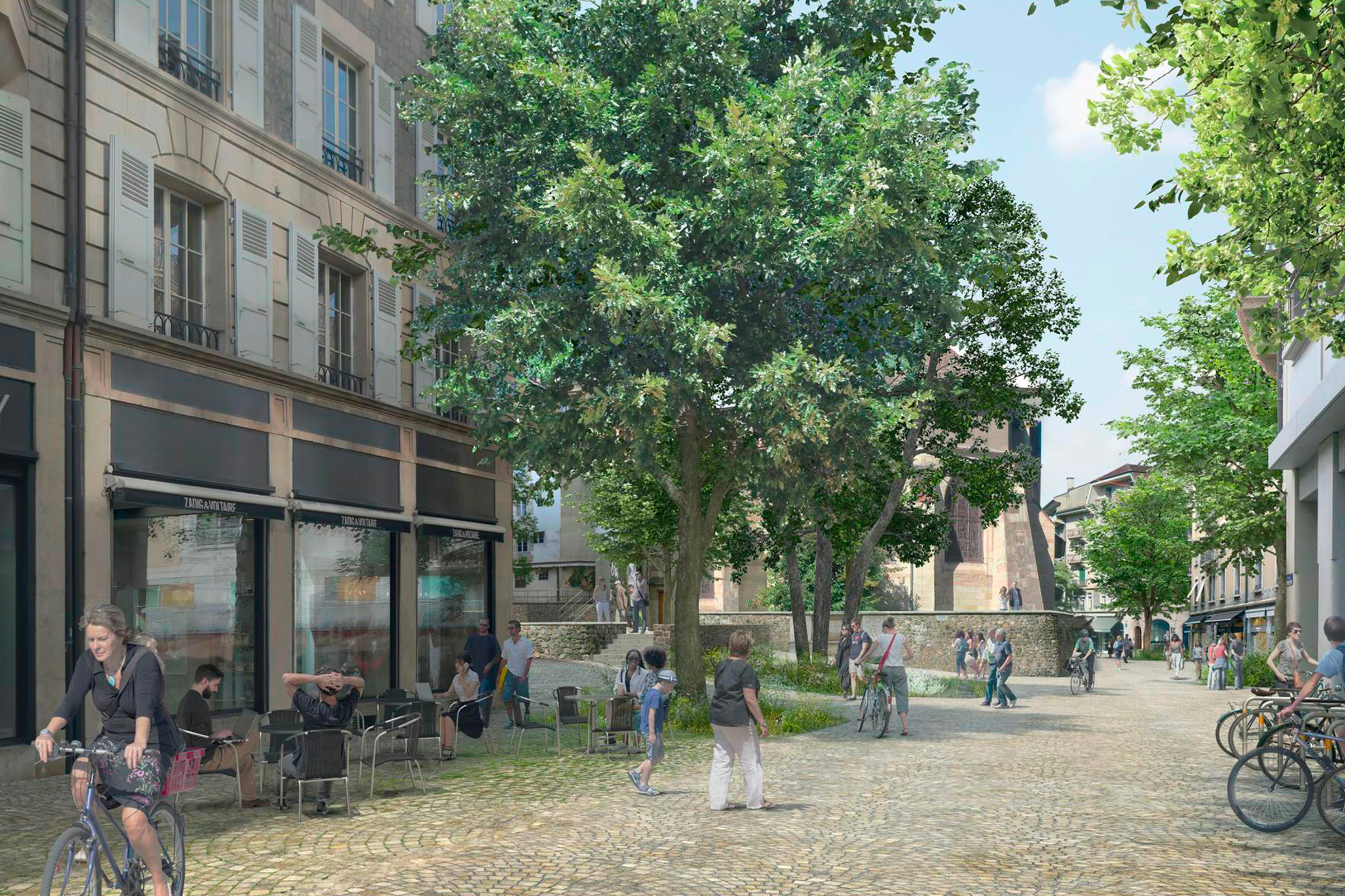 Perspective du projet lauréat, Promenades.