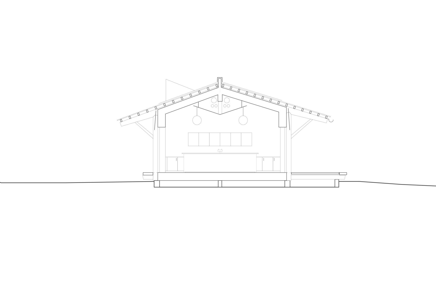 Section through the refreshment room