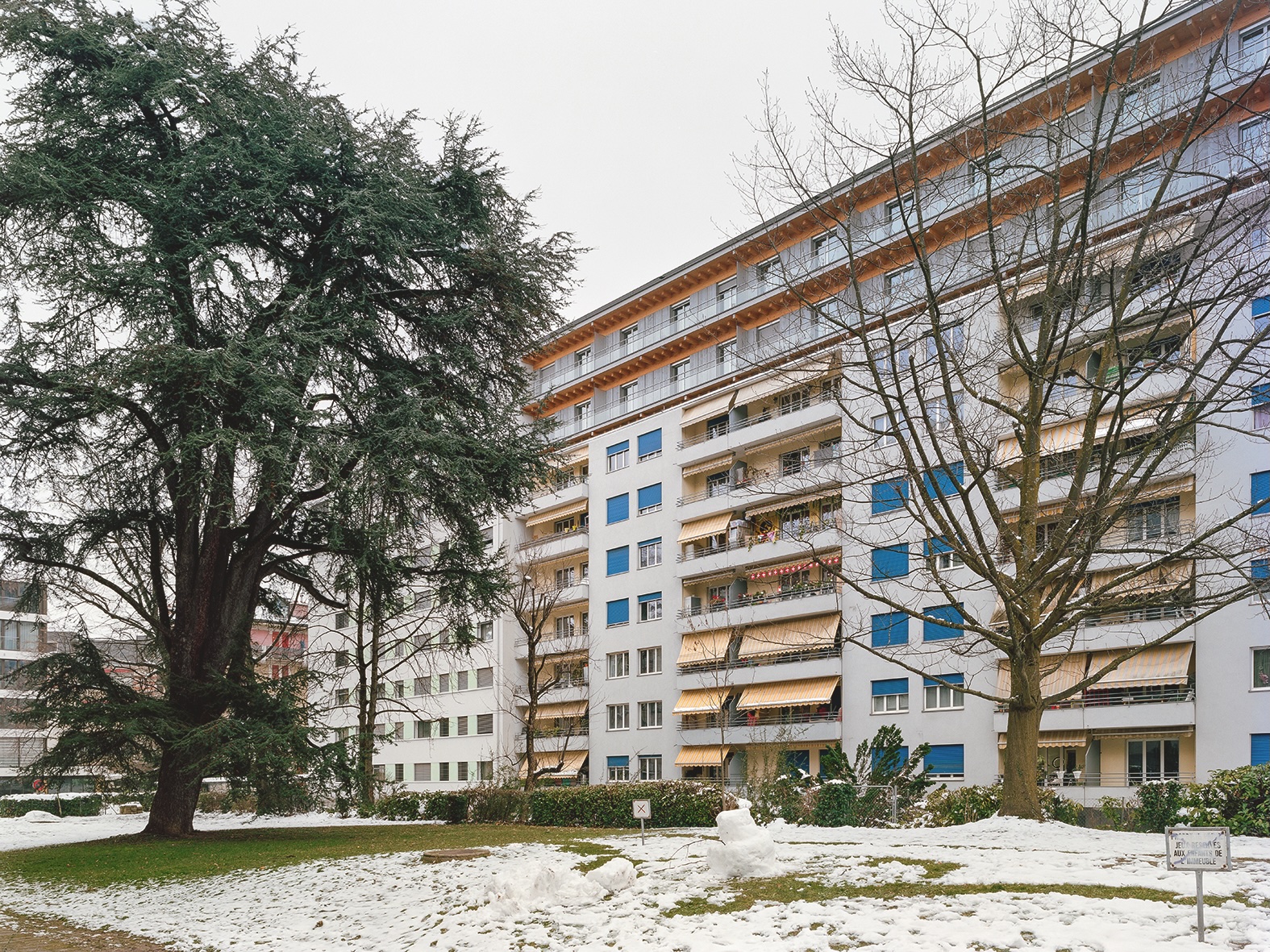 Surélévation par une structure légère en bois d’un immeuble des années cinquante à l’avenue Wendt à Genève, arch. Lacroix Chessex