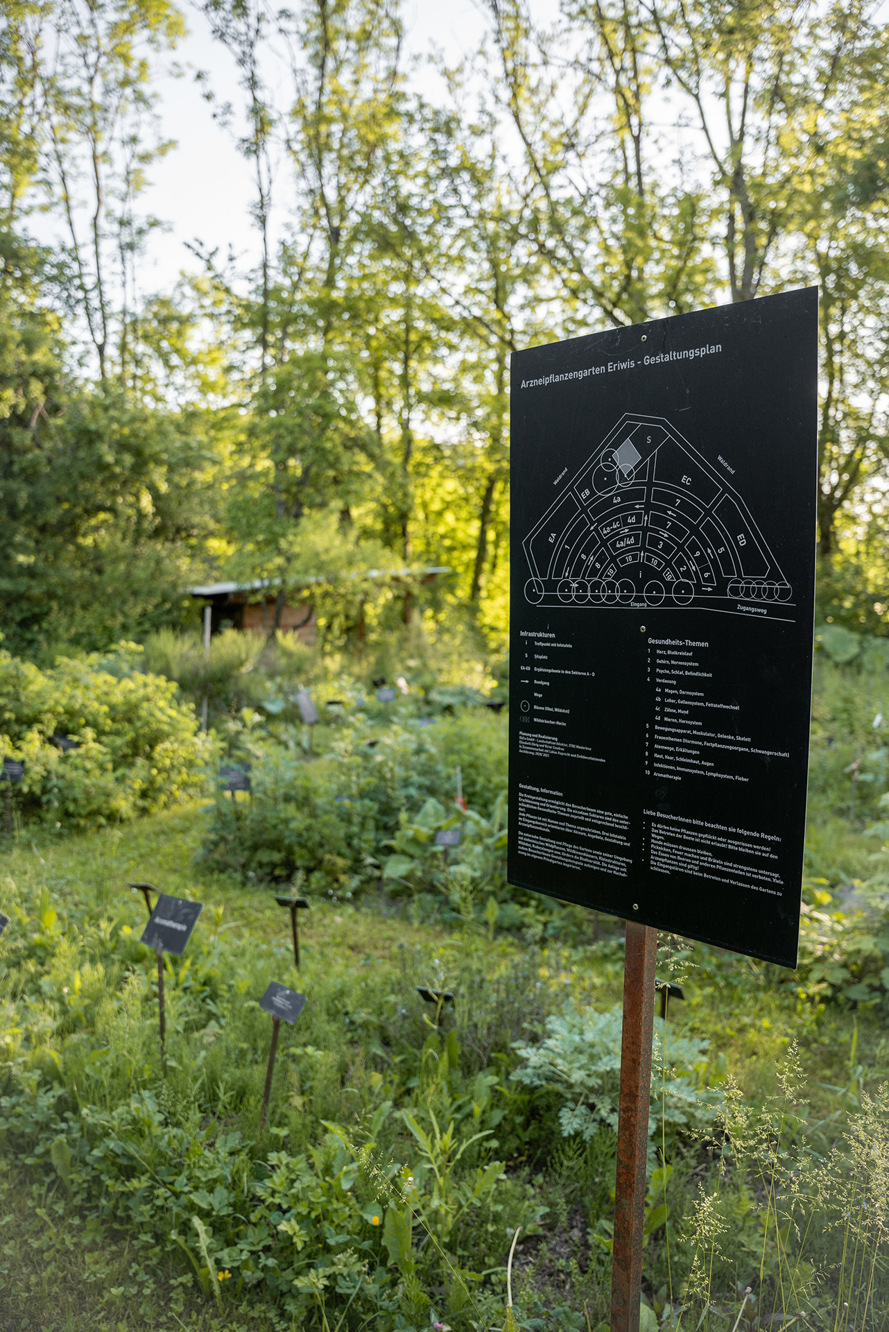 Im Schaugarten mit rund 150 verschiedenen Arzneipflanzenarten können sich Besuchende in Pflanzenheilkunde und Gesundheitsförderung weiterbilden.