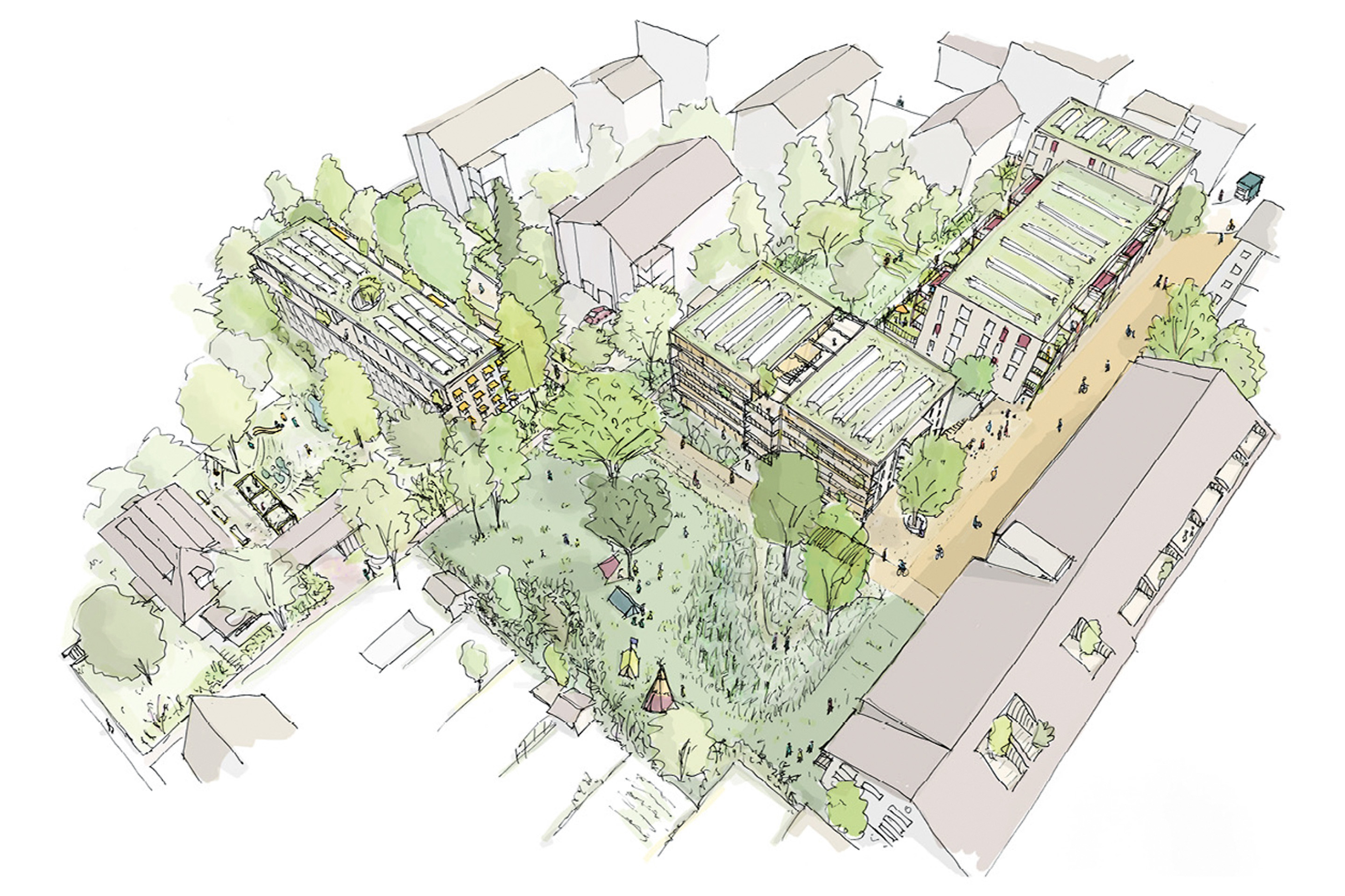 Skizze Wohnquartier Birsfelden