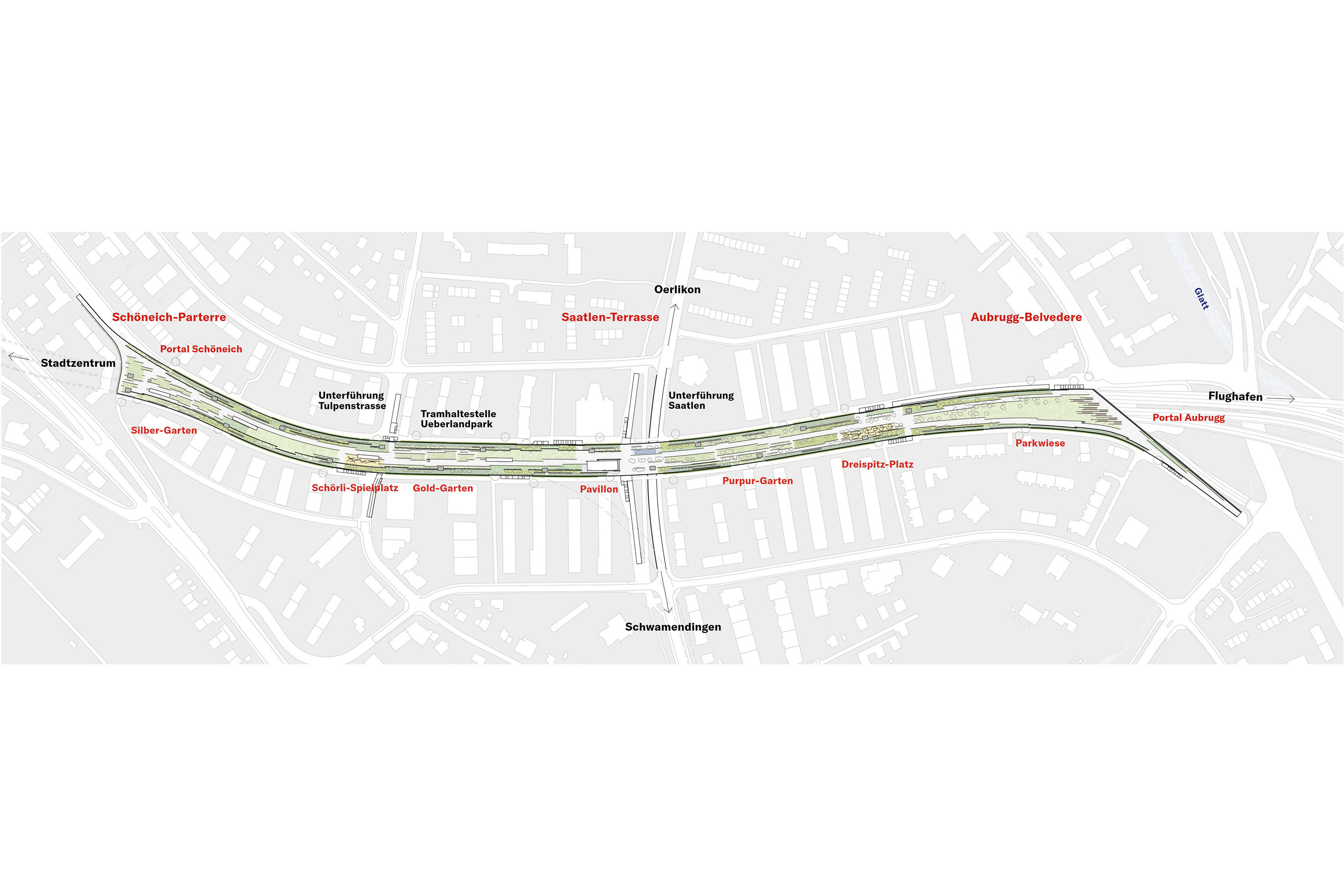 Situationsplan Ueberlandpark Zuerich Schwamendingen