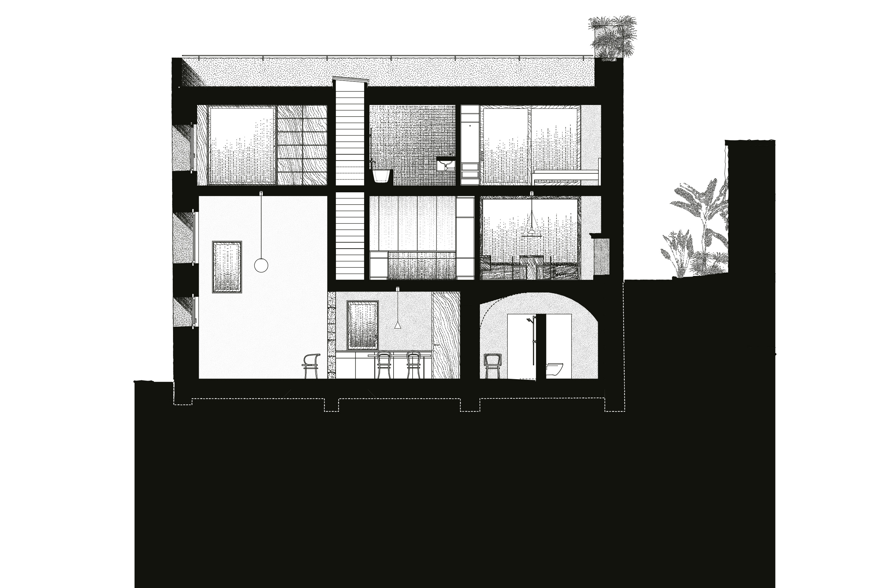 casa-cortile-eng-longitudinal-section