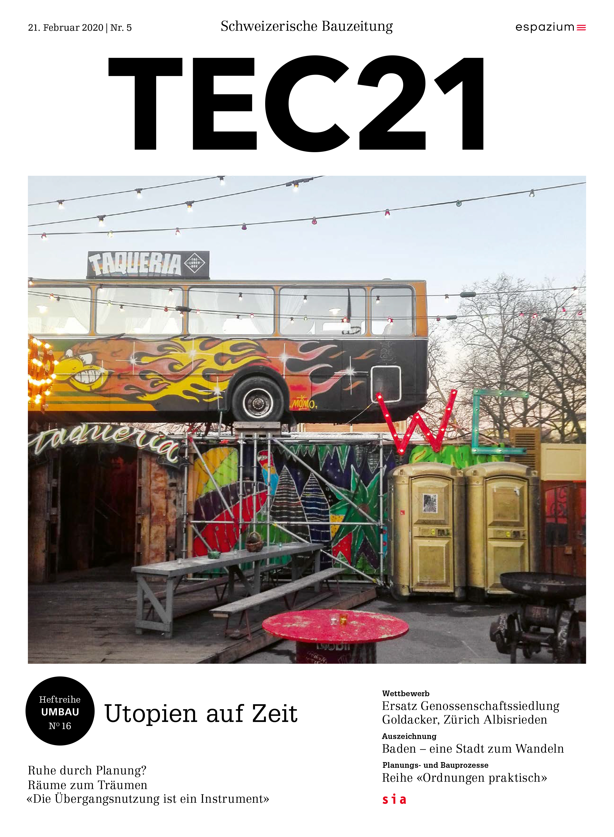 TEC21 5/2020 Utopien auf Zeit