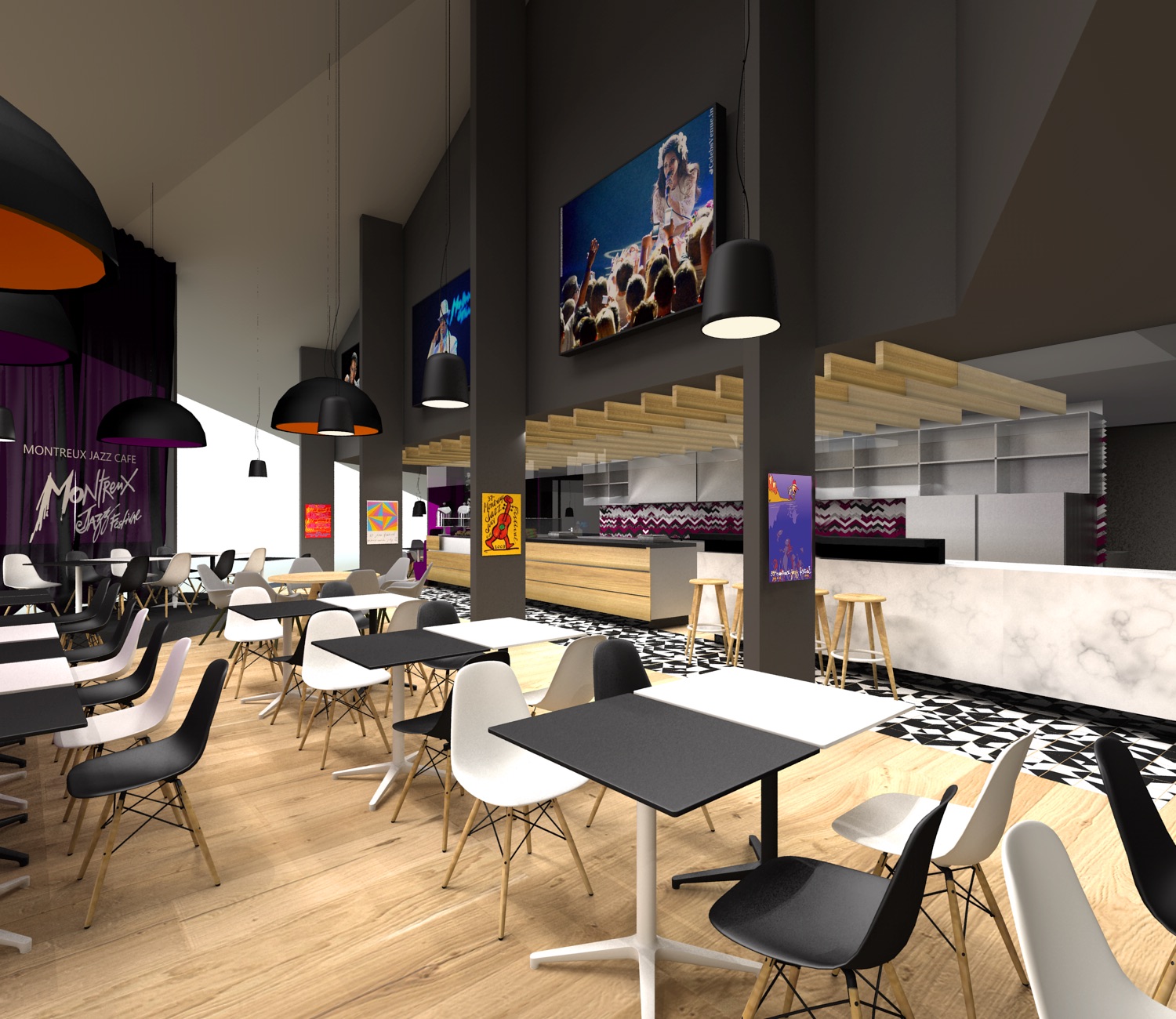 Der Innenraum des künftigen Montreux Jazz Cafés der EPFL.
