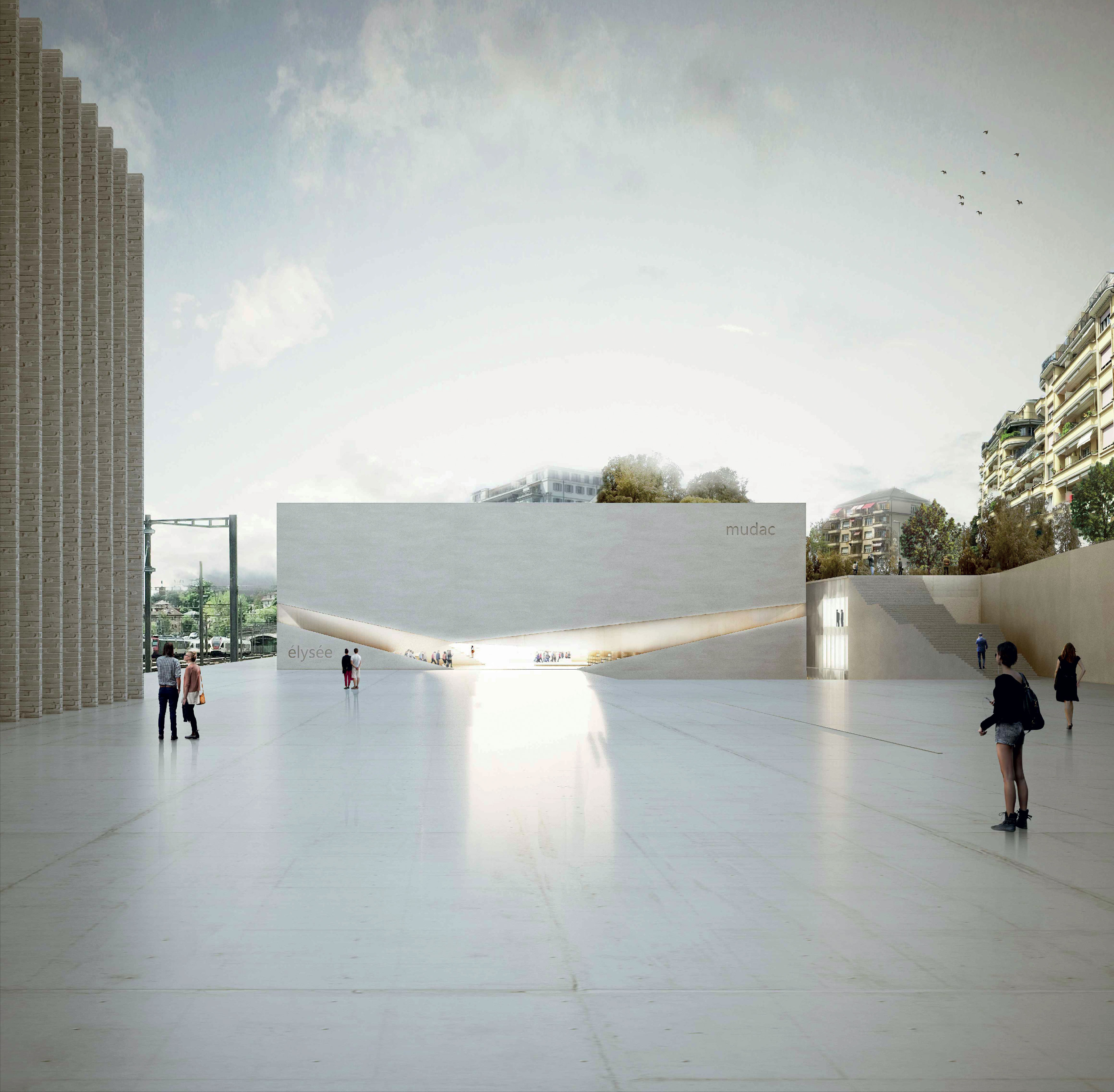 Projet lauréat "Un musée, deux musées": vue depuis l’esplanade, Aires Mateus &amp; Associados